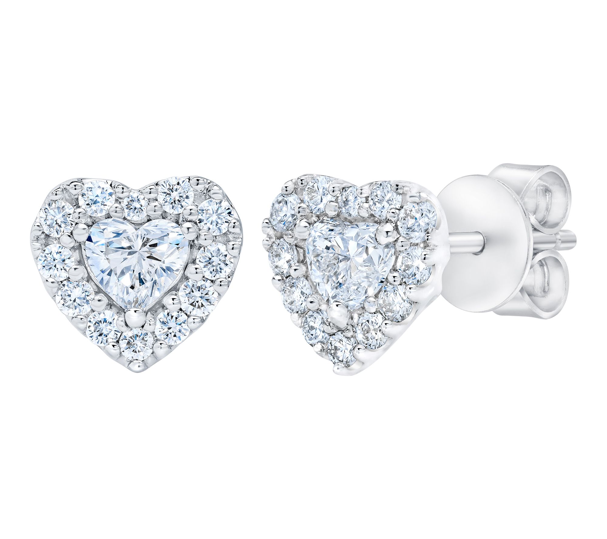 John Digangi VS Collection Diamond Heart Halo Earrings, 14K