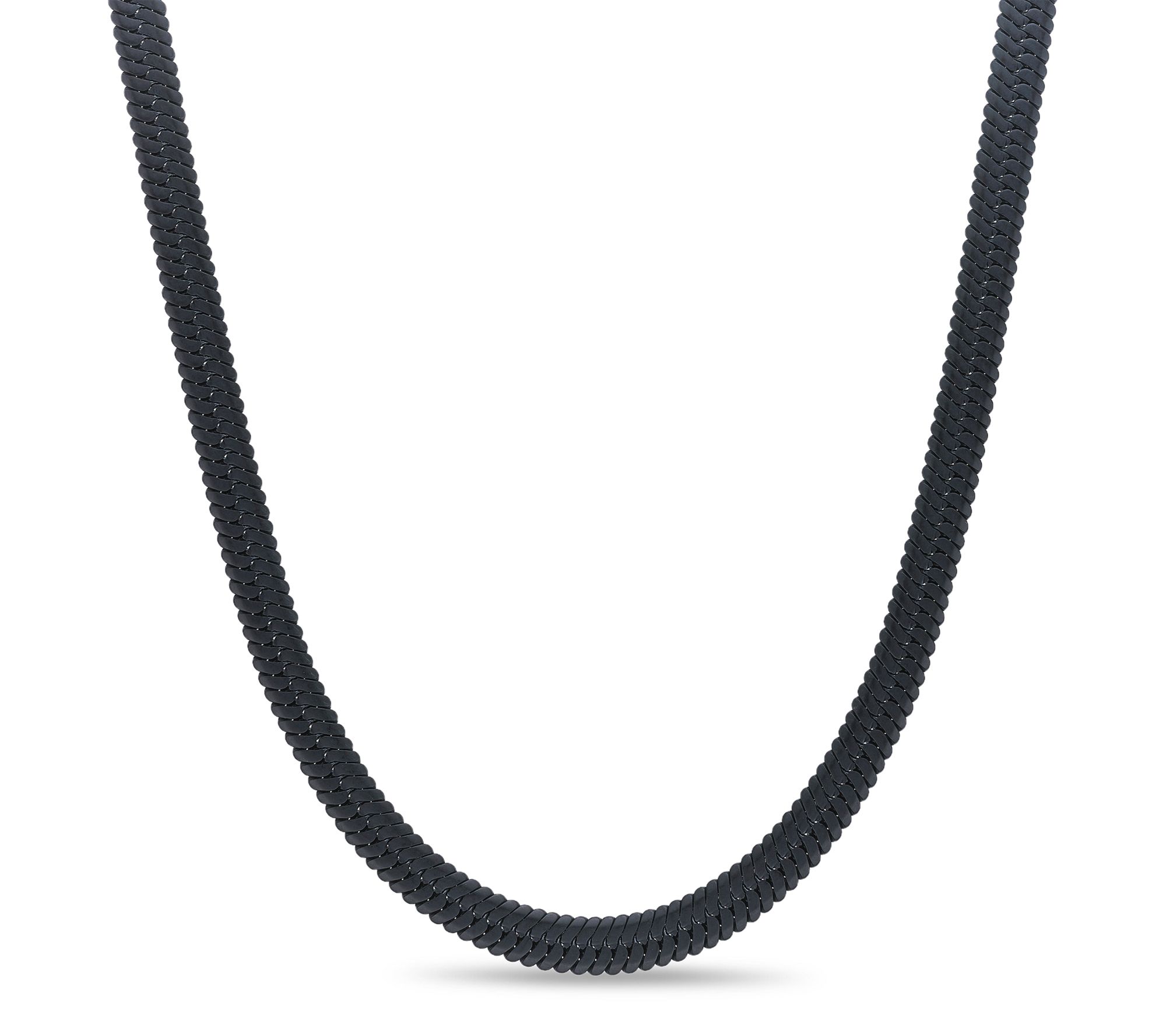 LYNX Men's Matte Black IP Stainless Steel ChainNecklace