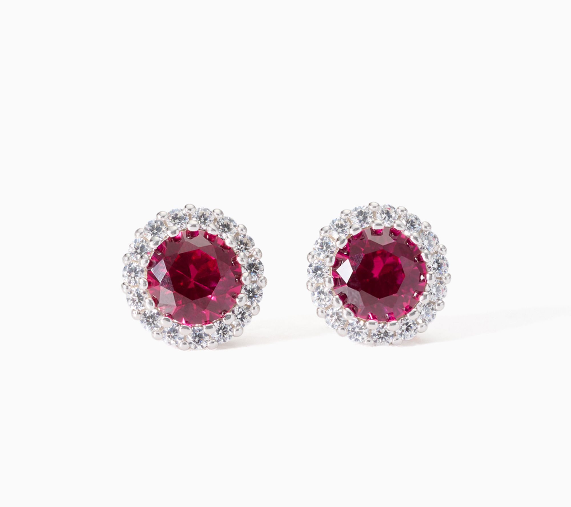 Diamonique Classics Birthstone Halo Stud Earrings