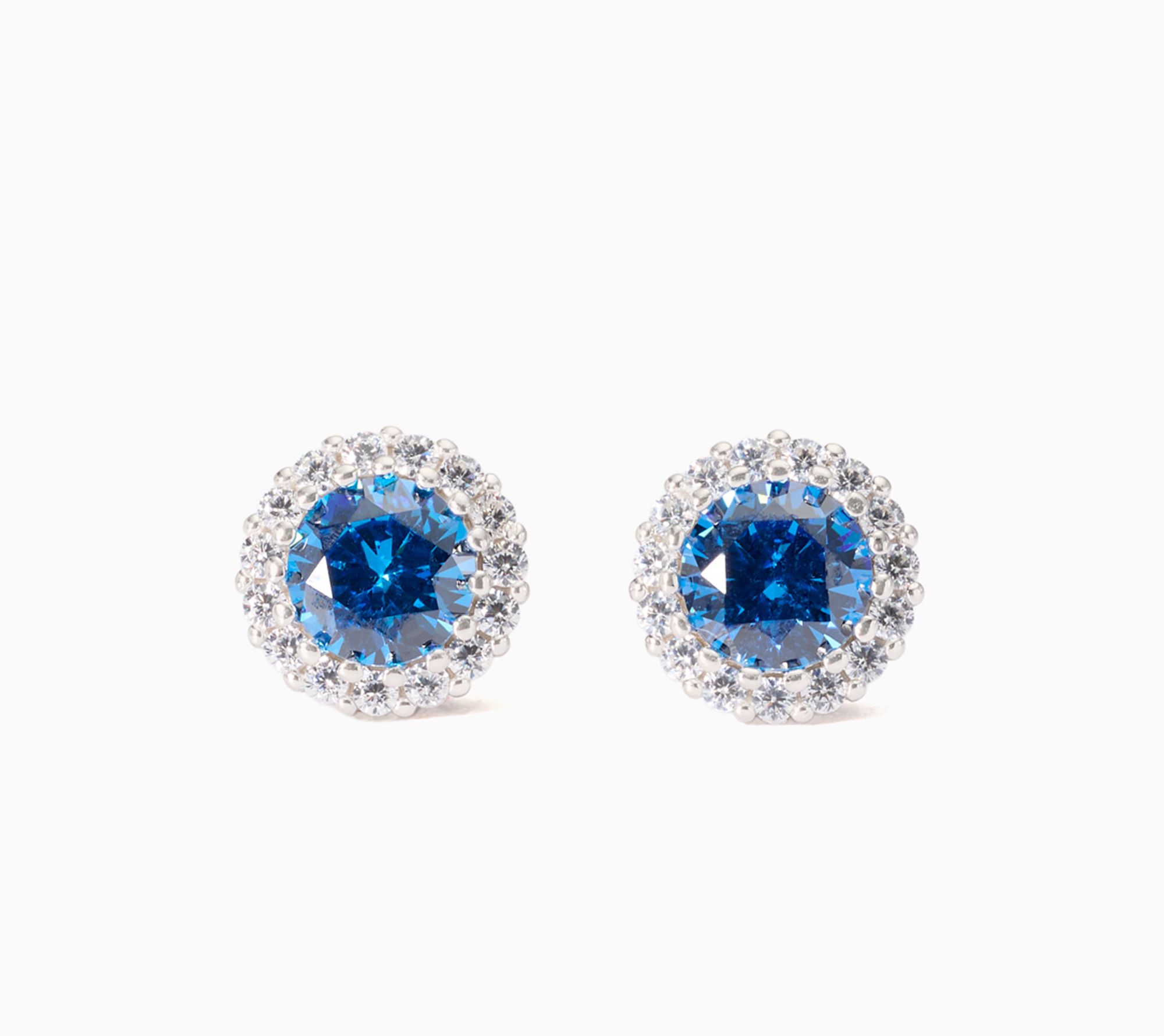Diamonique Classics Birthstone Halo Stud Earrings