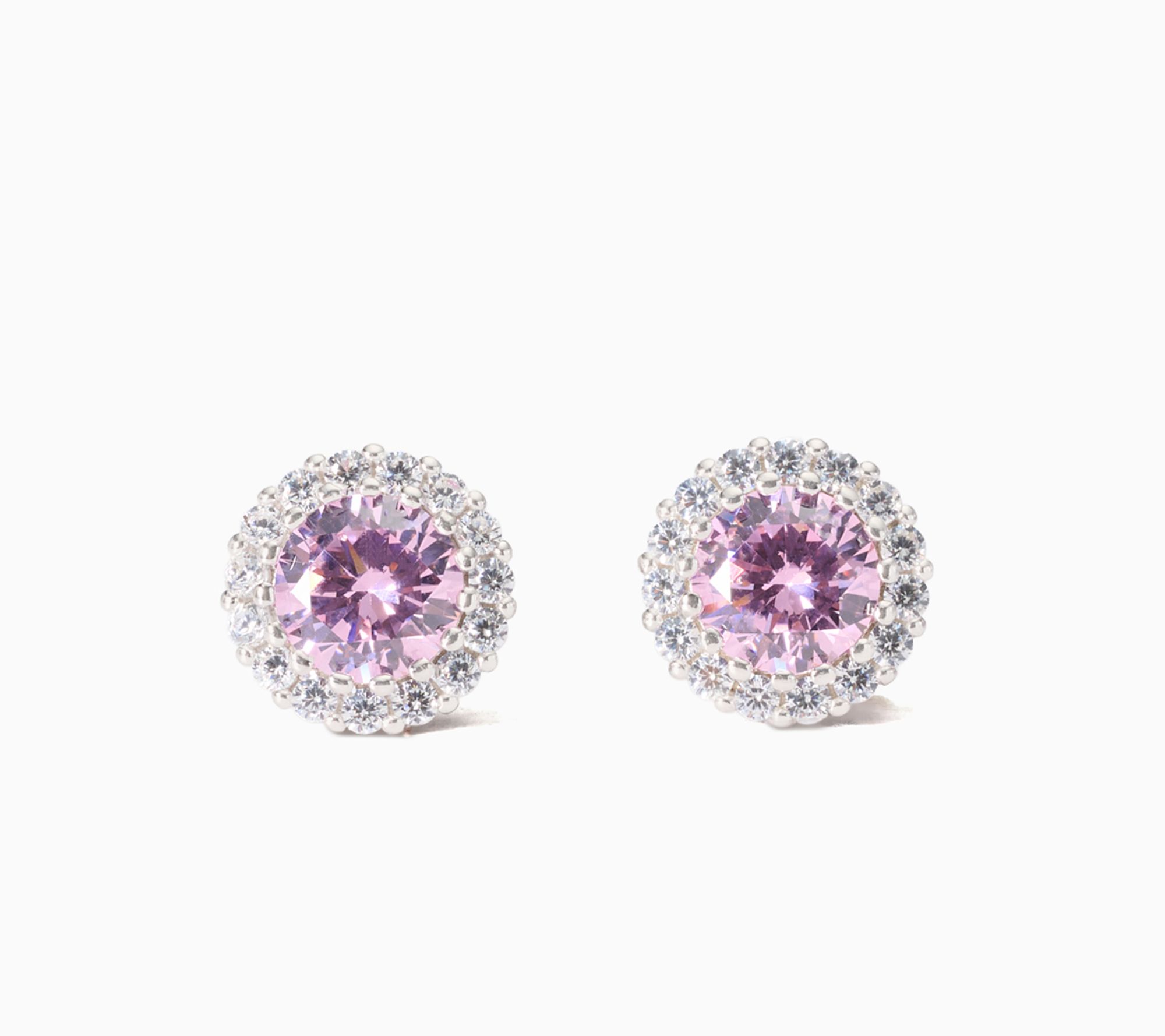 Diamonique Classics Birthstone Halo Stud Earrings