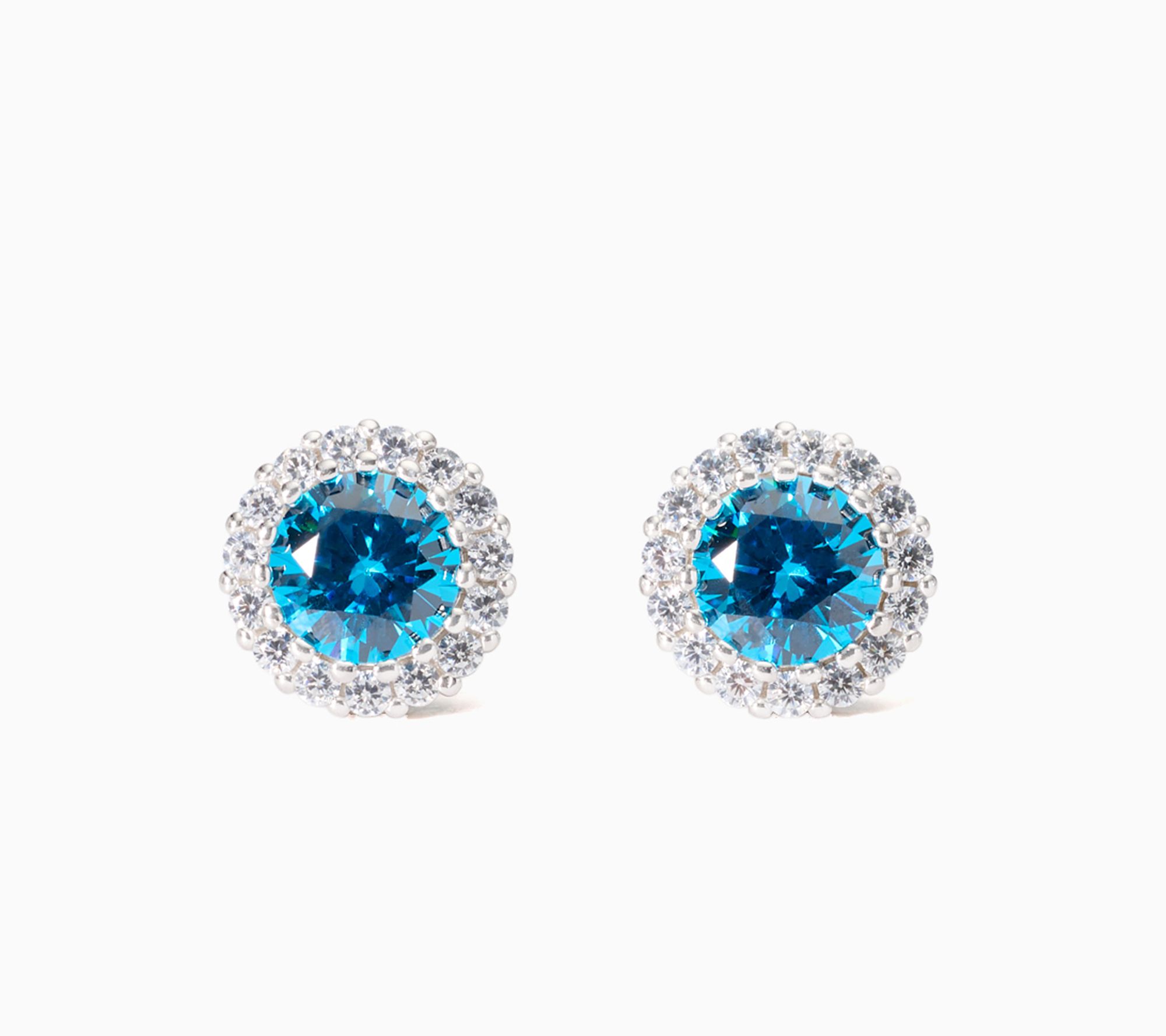 Diamonique Classics Birthstone Halo Stud Earrings