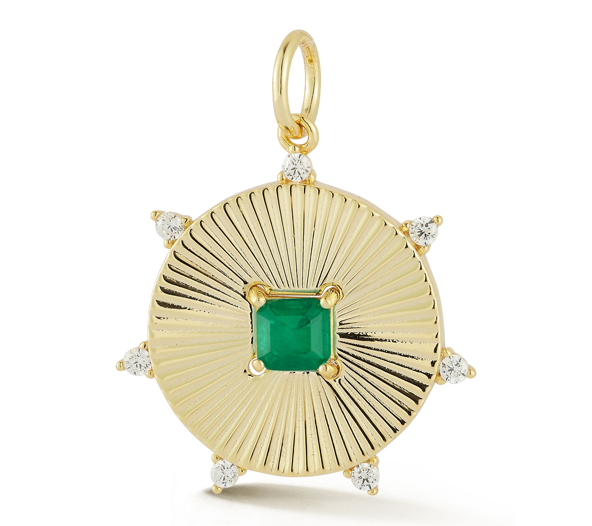Sterlina Silver Vintage Round Pendant, 14K Gold Plated