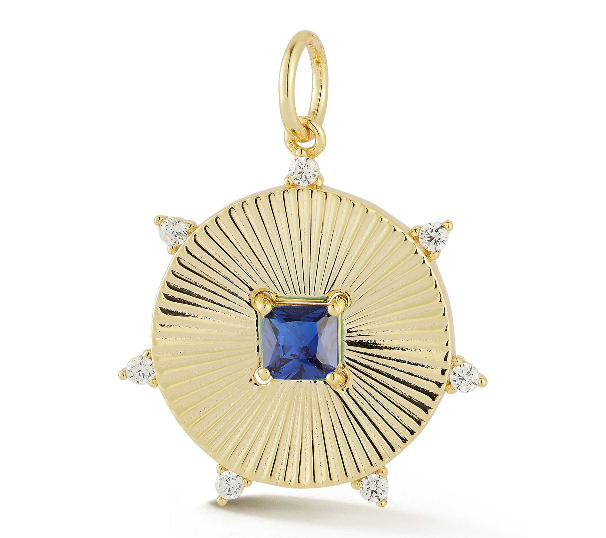 Sterlina Silver Vintage Round Pendant, 14K Gold Plated