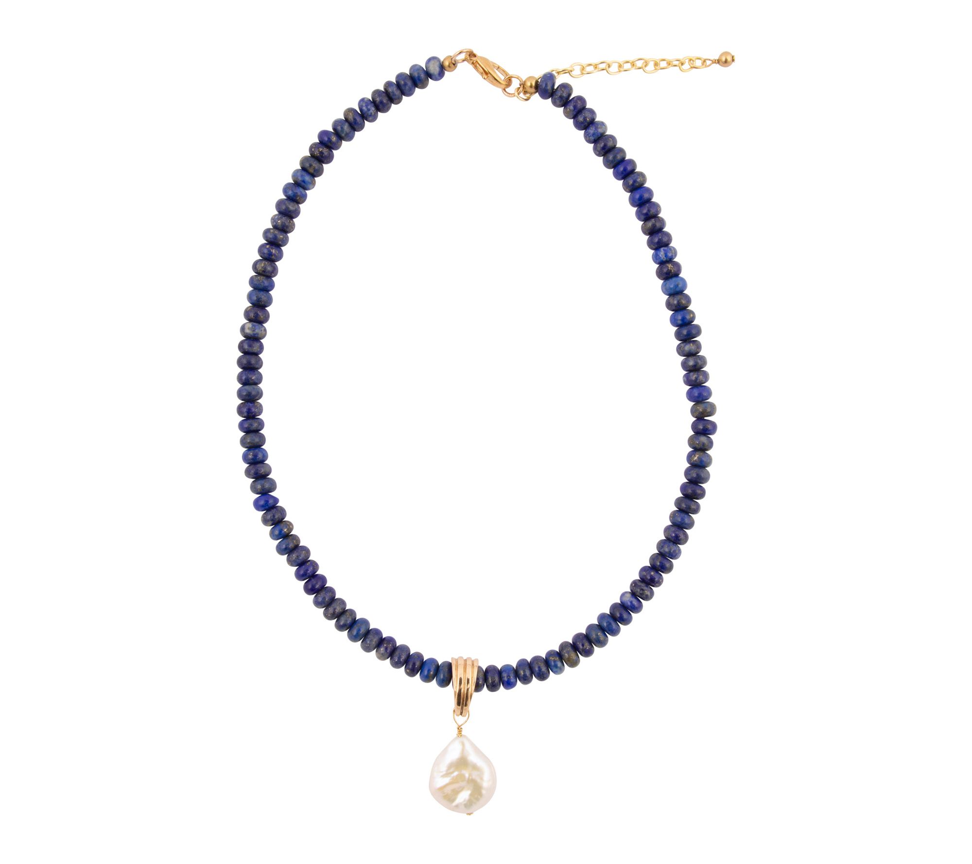 Barse Artisan Crafted Bronze Denim Blue Lapis Pendant Necklace