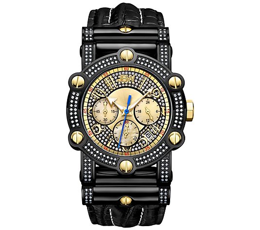 JBW Men's 10 YR Anniversary 1.95 cttw Diamond Black-Ion Watch