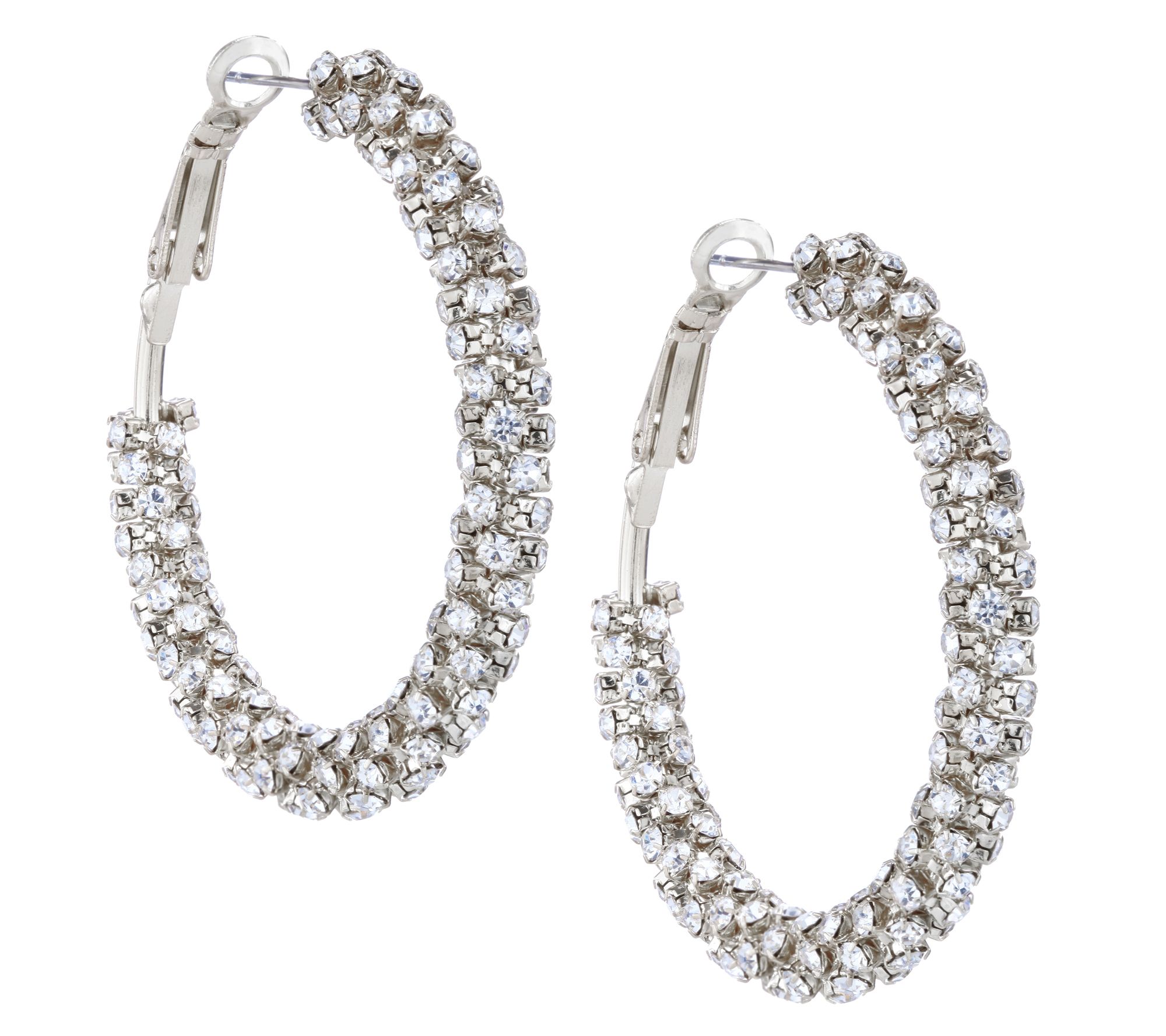 Nina Jewelry Crystal Wrapped Hoop Earrings - QVC.com