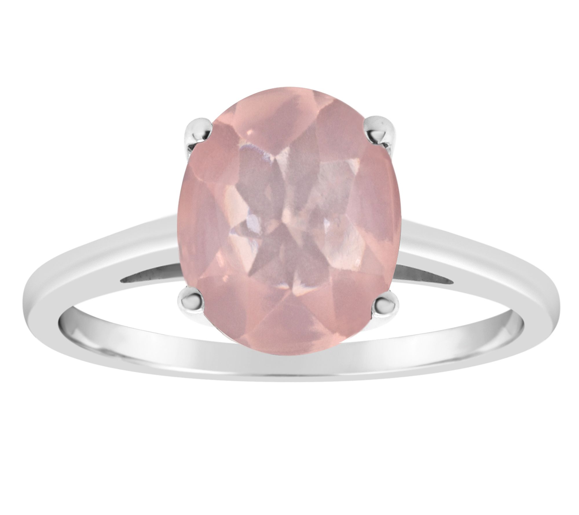 Sterling Silver Oval Gemstone Solitaire R ing