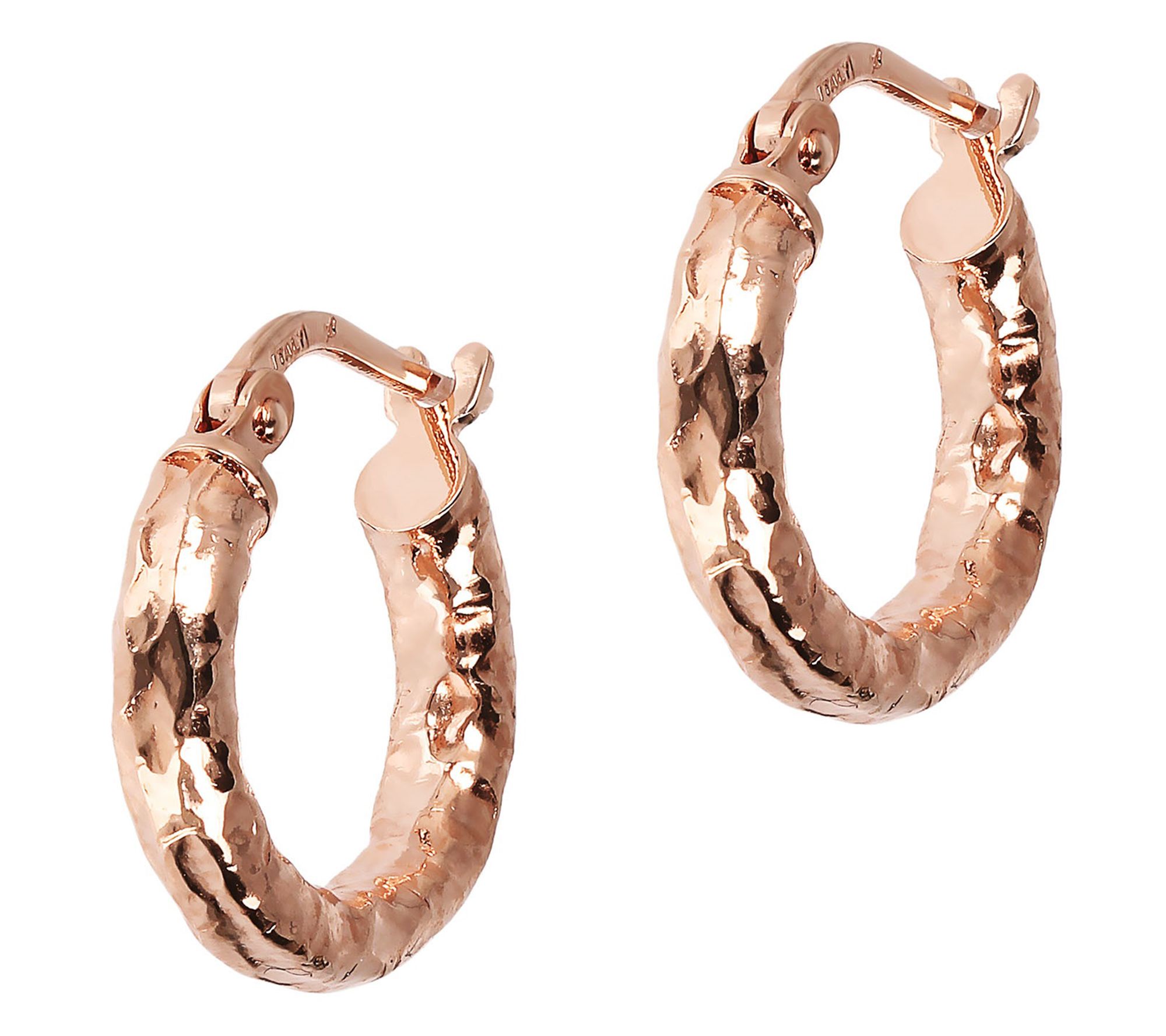 Bronzo Italia 1/2" Hammered Round H oop Earring