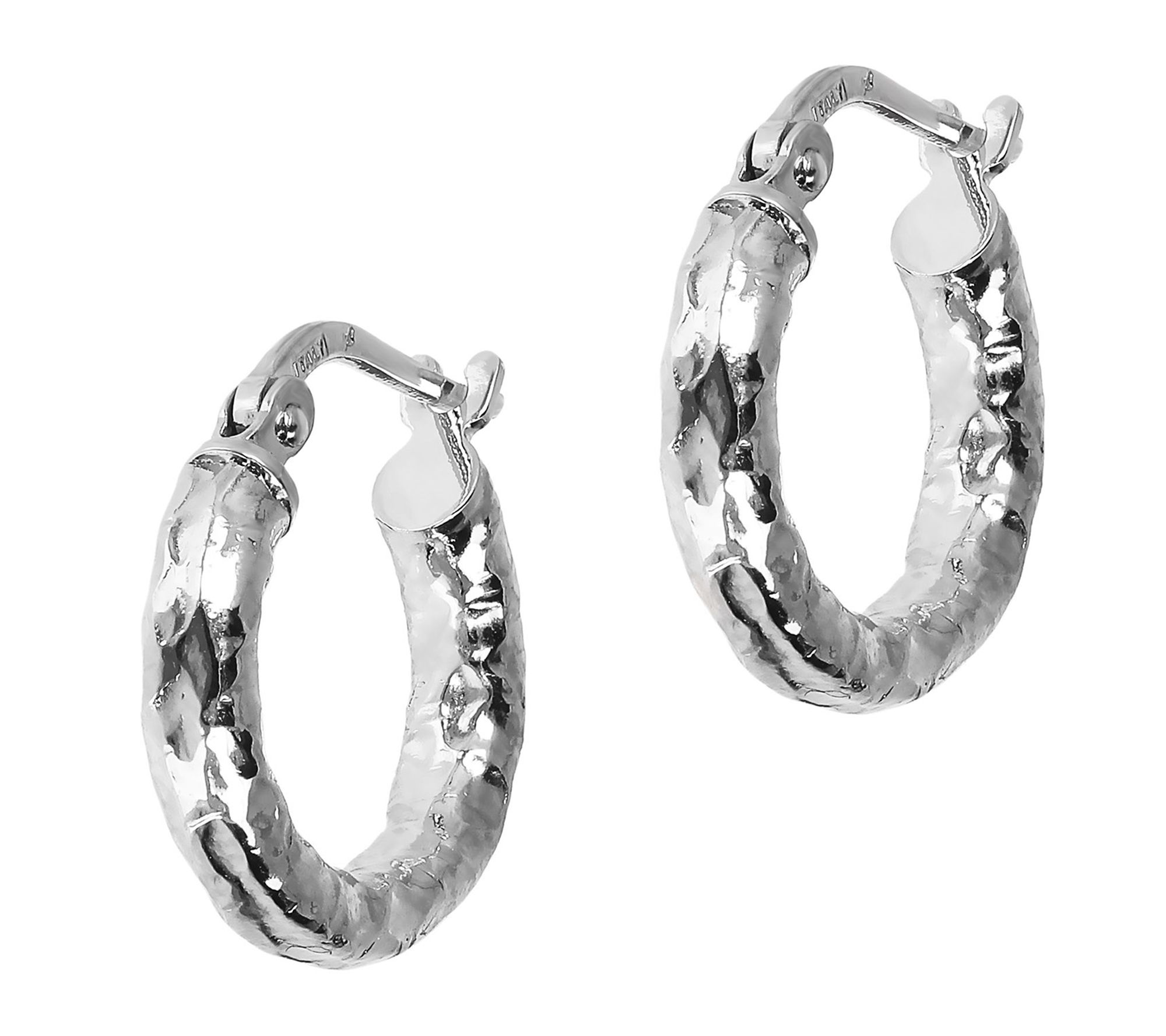 Bronzo Italia 1/2" Hammered Round H oop Earring