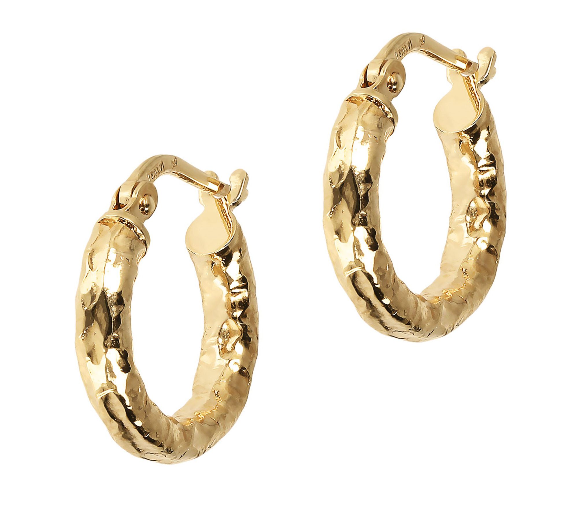 Bronzo Italia 1/2" Hammered Round H oop Earring