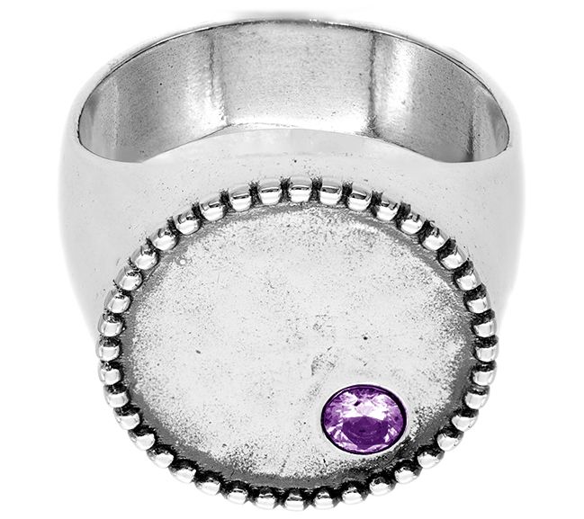 Or Paz Sterling Silver Personalized Gemstone Ring