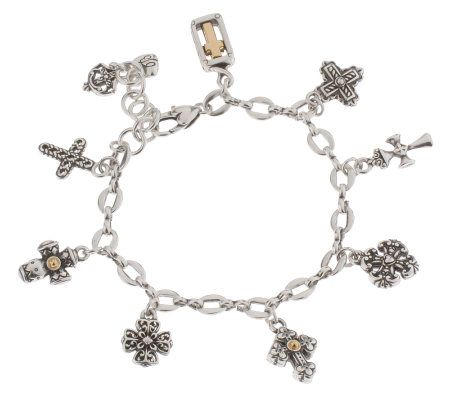 Brighton Eternity Cross Charm Bracelet - Page 1 — QVC.com