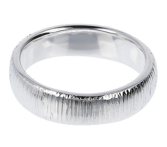 UltraFine Silver 5mm Textured Silk Fit Band Ring
