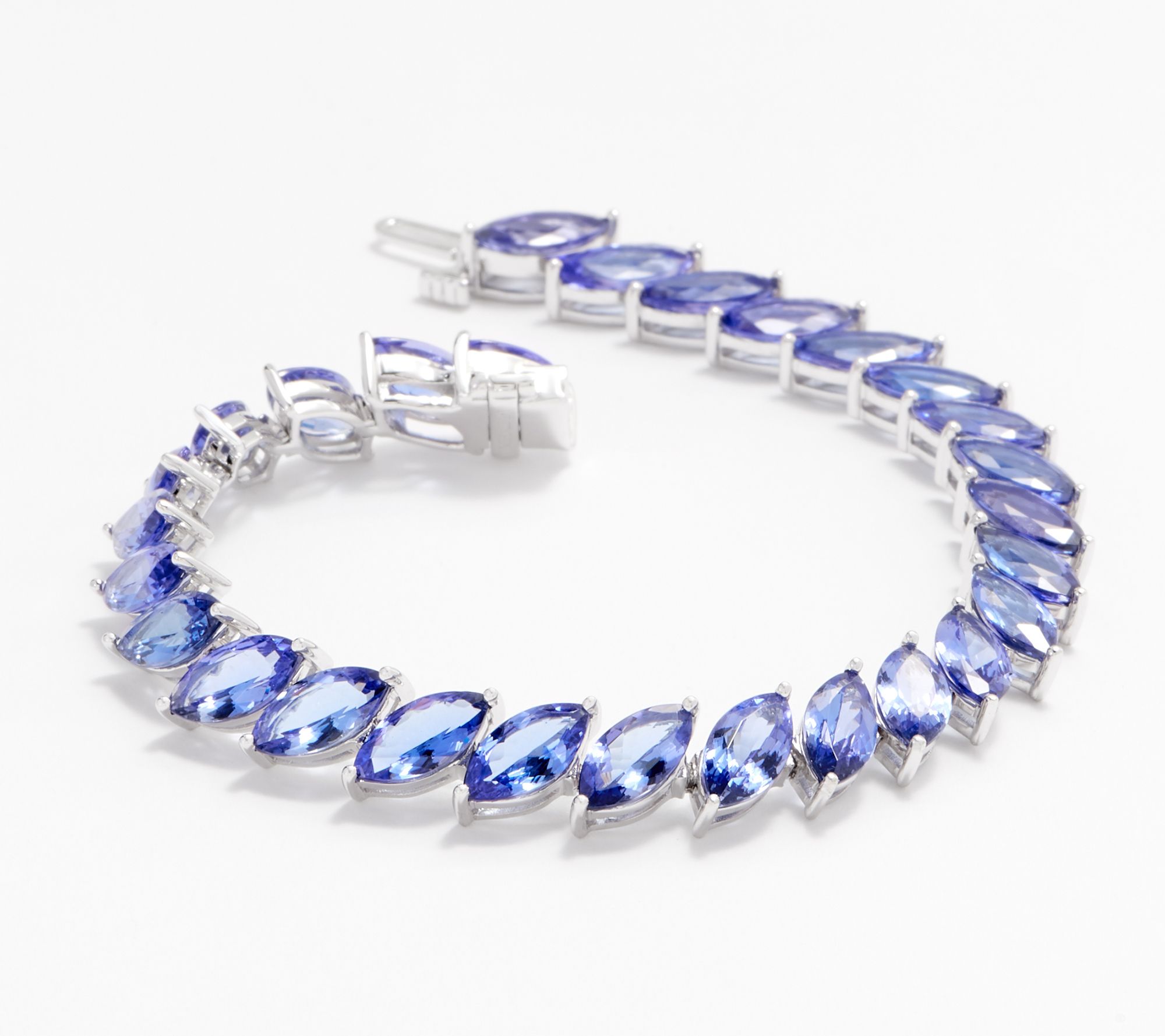 14K Gold Tanzanite Marquise Tennis Bracelet, 23.00 cttw - J360462