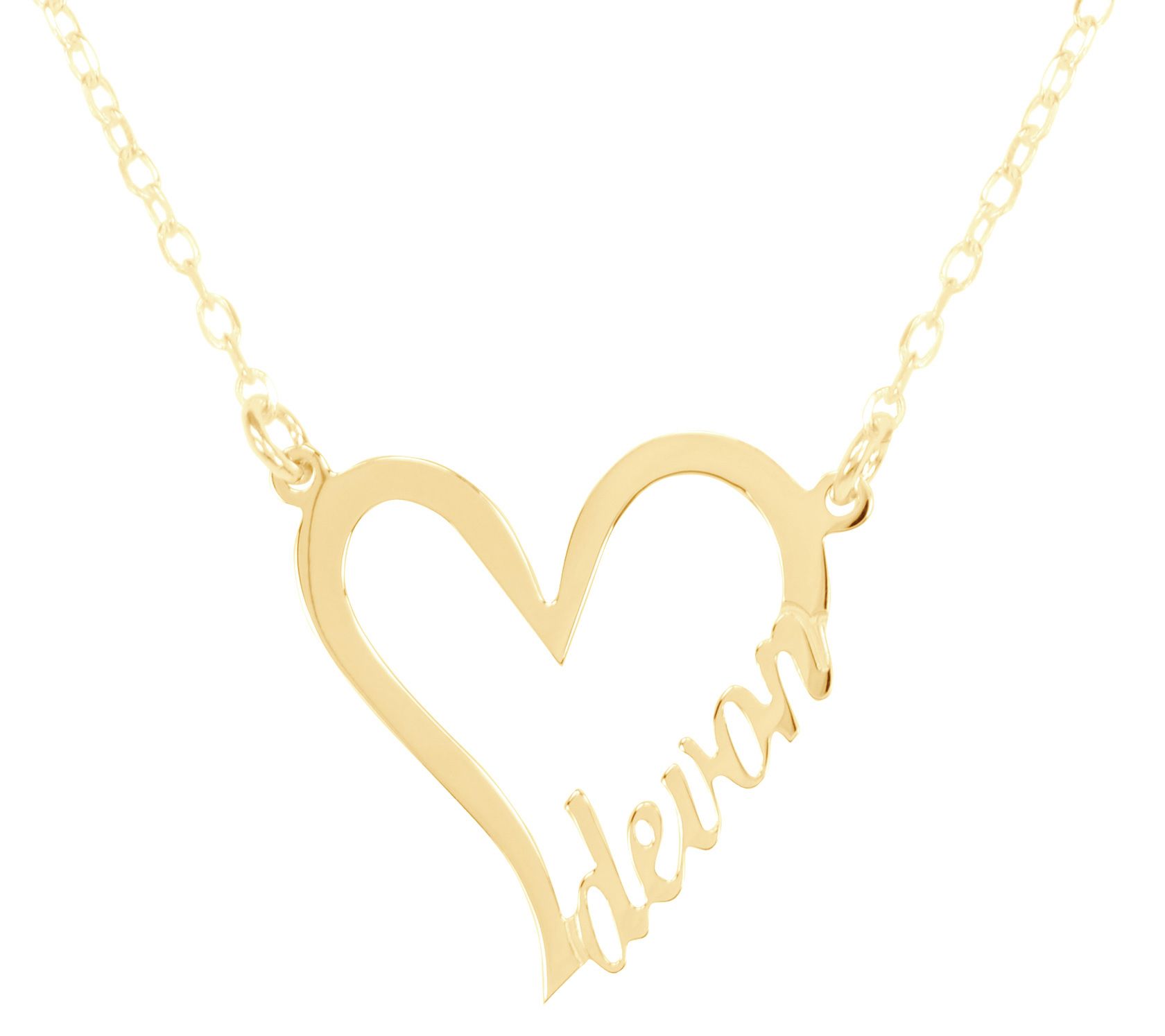 14K Plated Sterling Personalized Heart Name Nec klace
