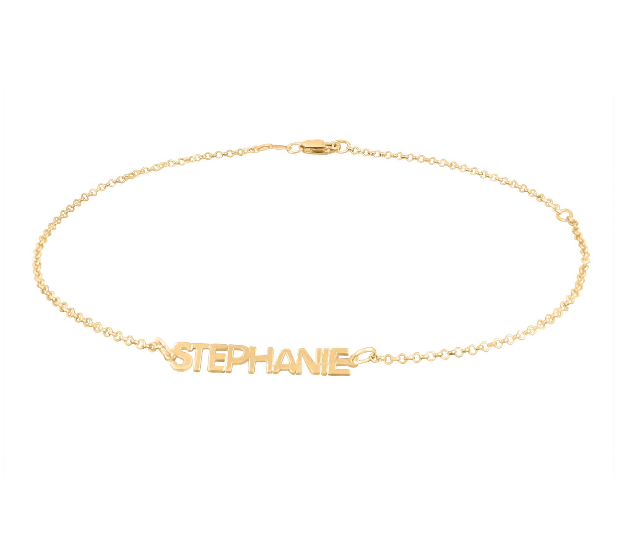 Personalized 14K Gold-Plated Floating Monogram Ankle Bracelet 