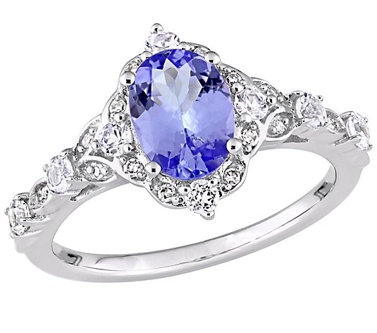 Bellini 1.65 cttw Tanzanite & White Sapphire Vintage Ring