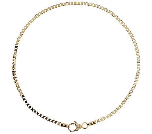 Italian Gold 10" Polished Chain Anklet, 14K 3.2g