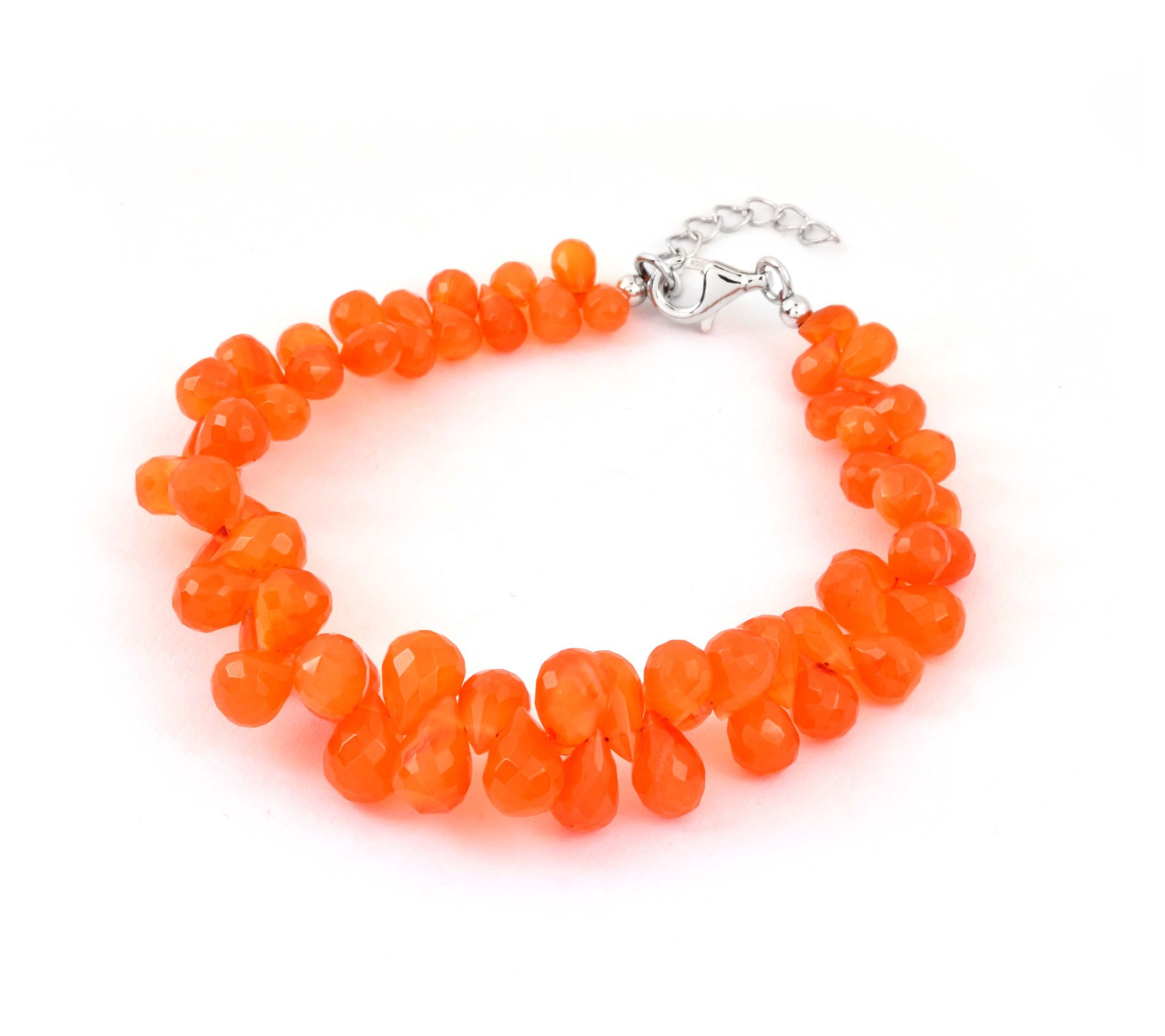 Affinity Gems Sterling Silver Carnelian Beadedracelet