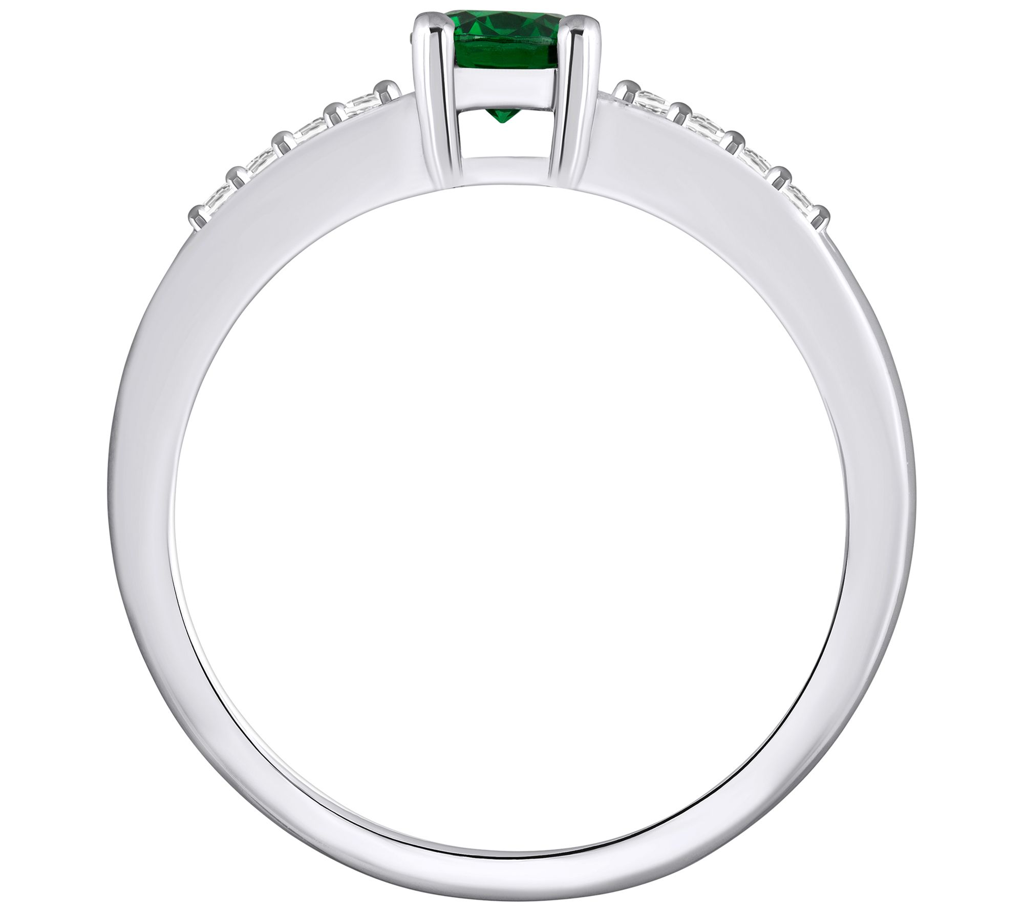 Affinity Gems Round Gemstone & Diamond Ring, 14 K White Gold - QVC.com