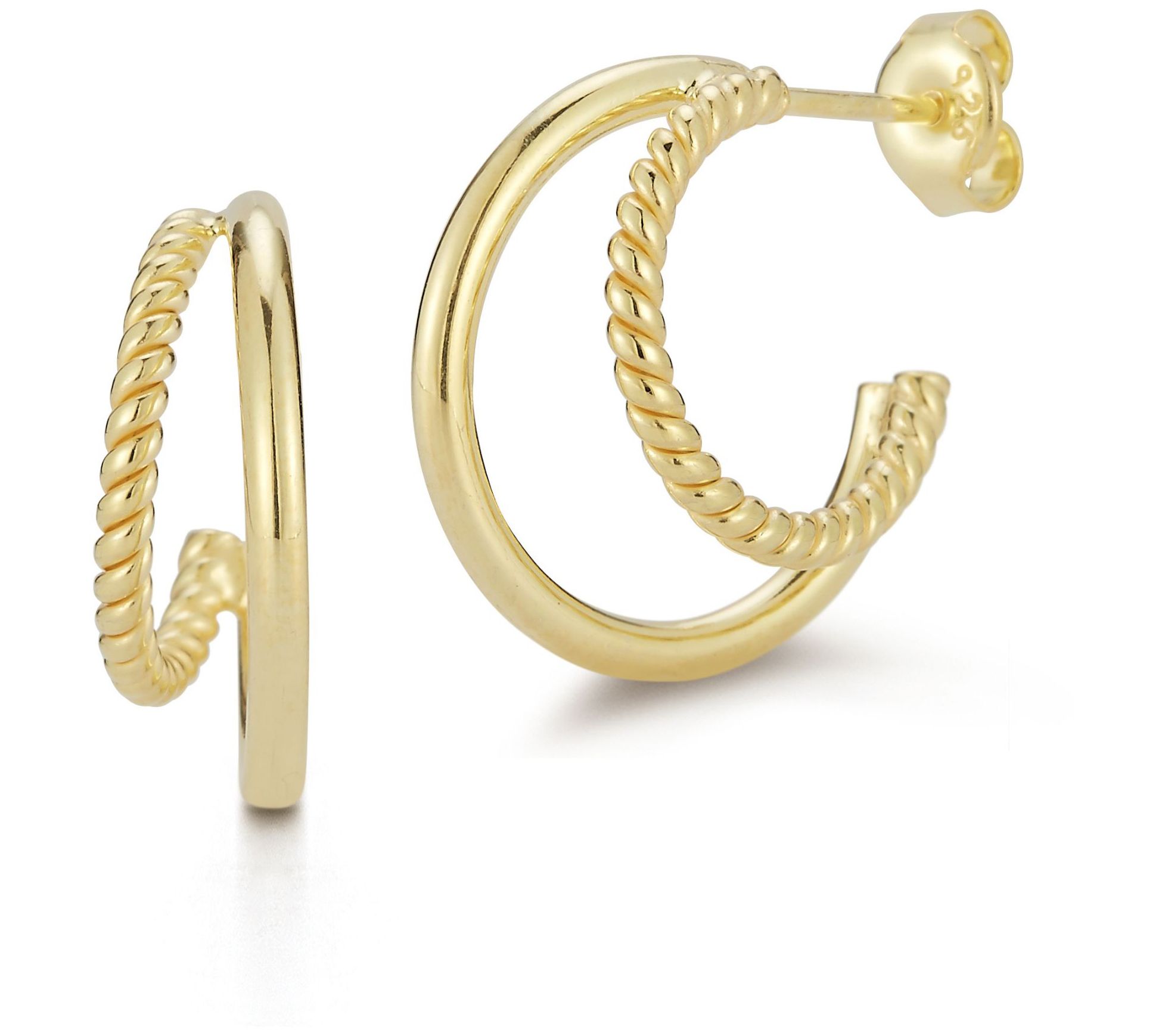 Sterlina Silver Double Hoop Earrings, Sterling