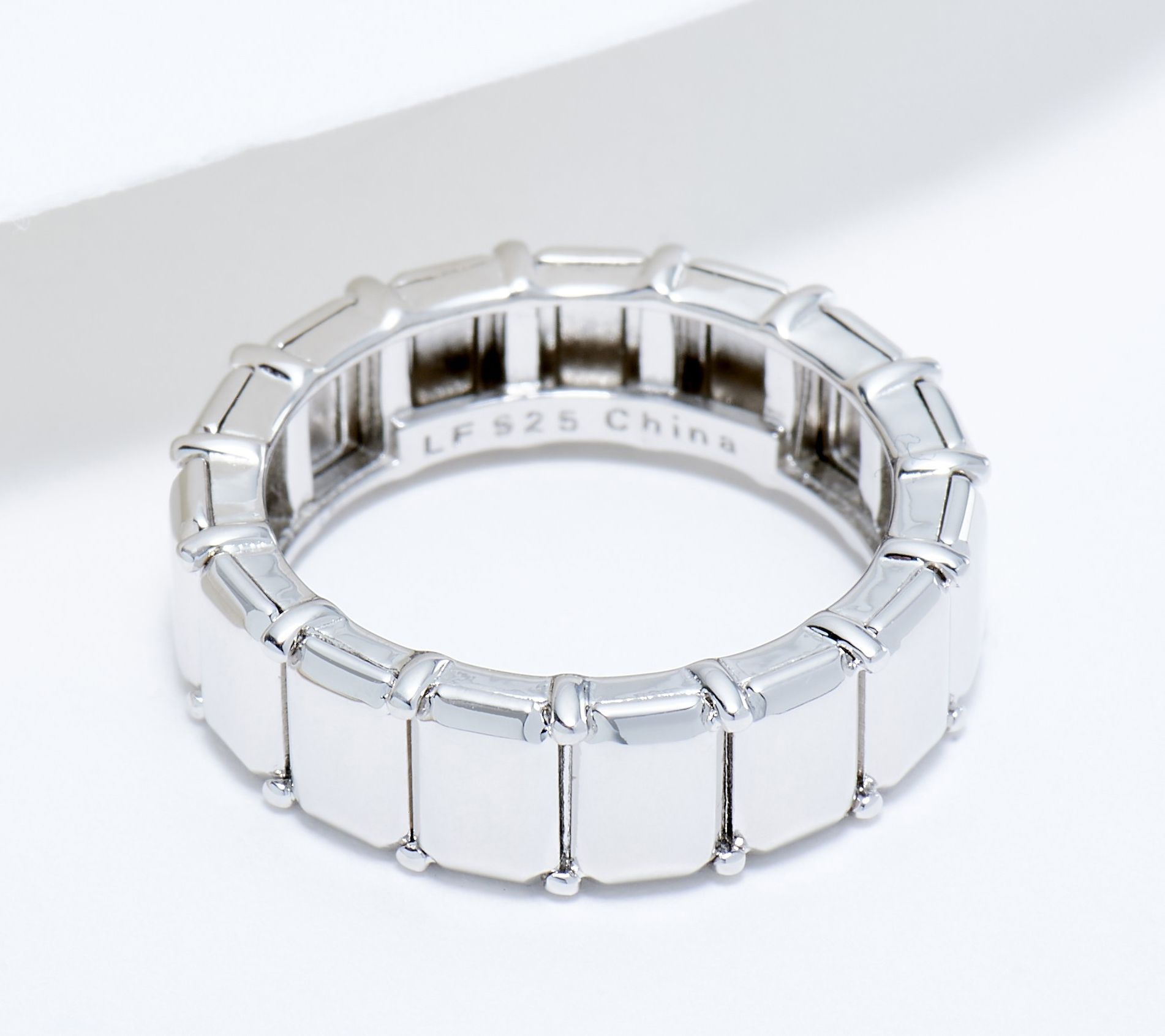 "As Is" Lisa Freede x Silver Style Sterling Baguette Eternity Ring