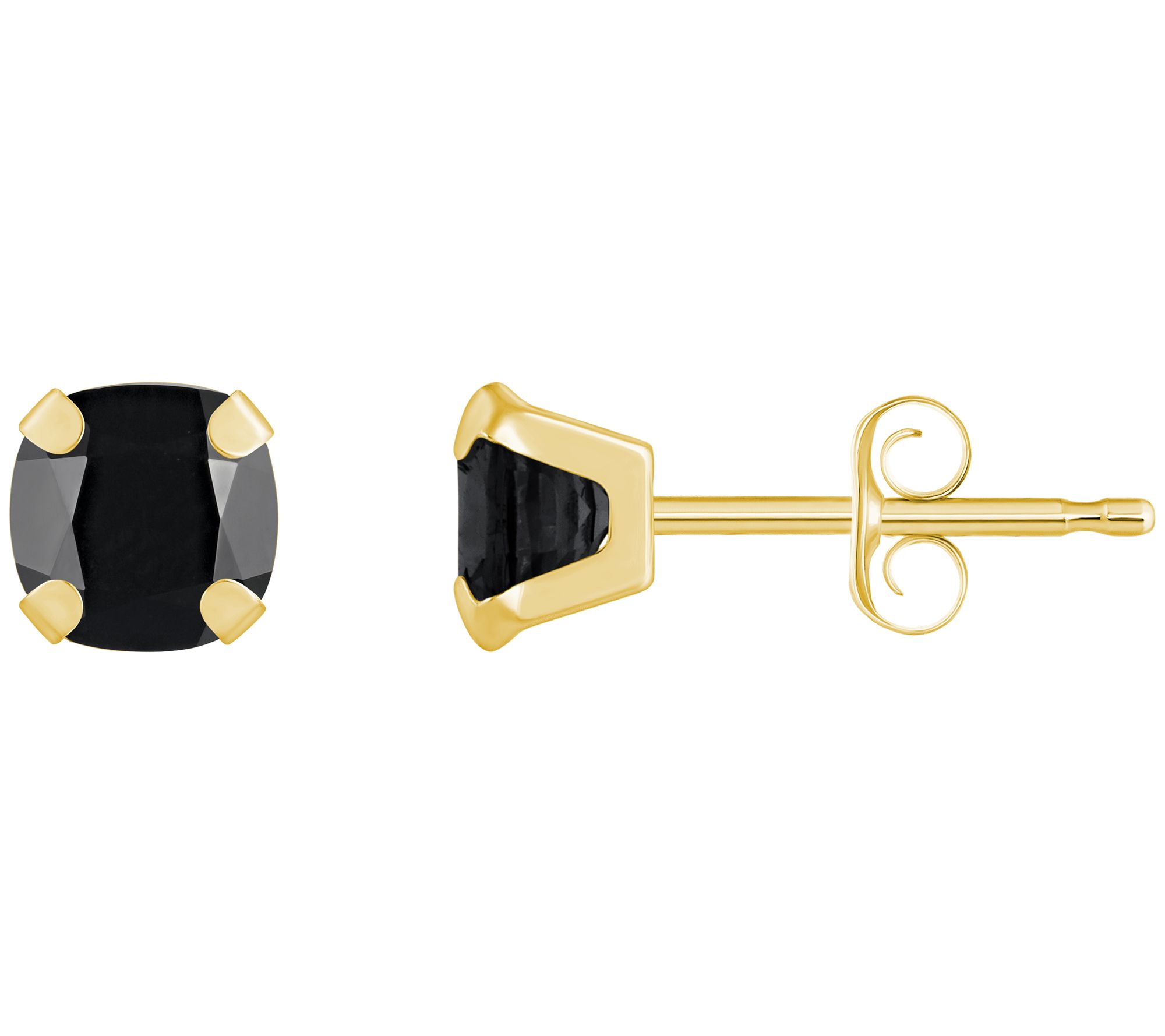 Affinity Gems Cushion Cut Onyx Stud Earrings, 10K Gold