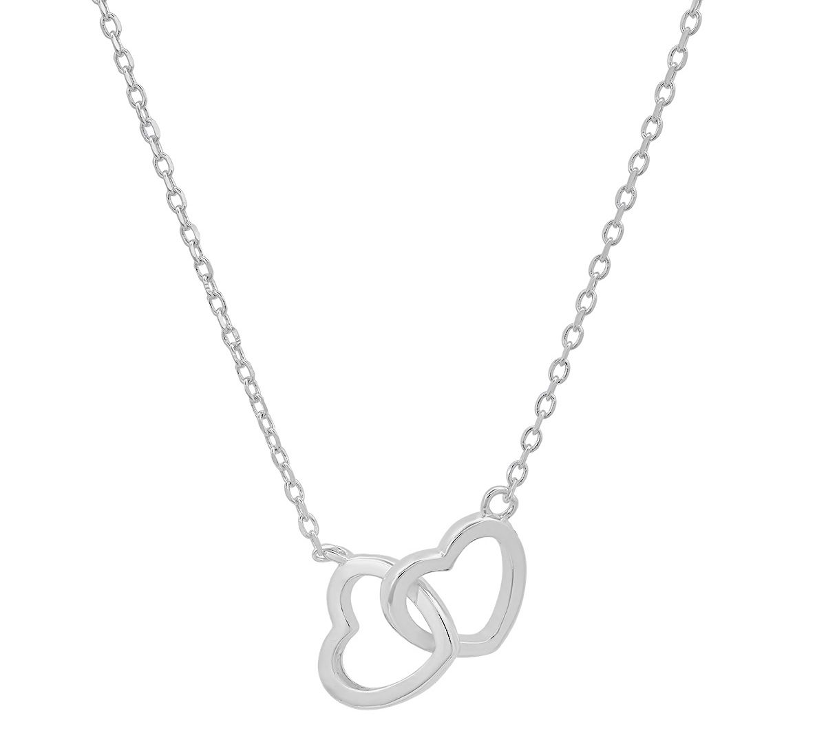 Sterling Silver Interlocking Love Heart Necklace