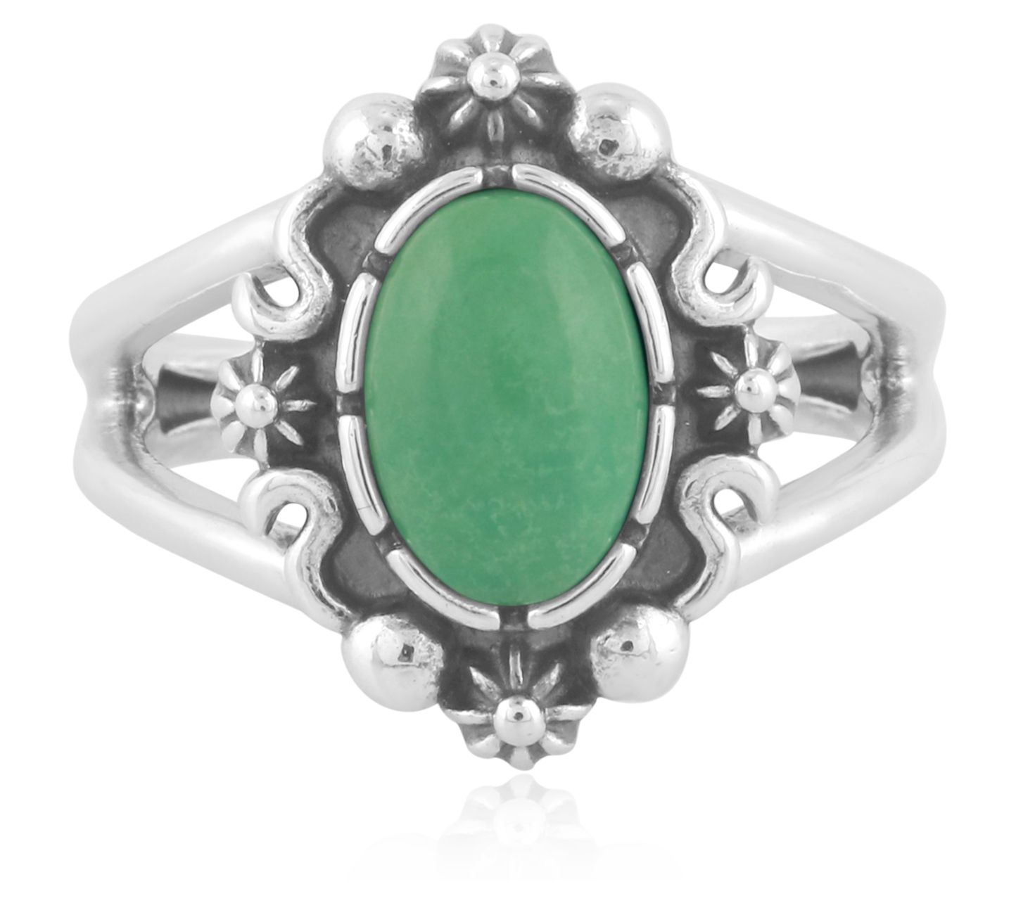 American West Sterling Silver Gemstone Oval Cab ochon Ring