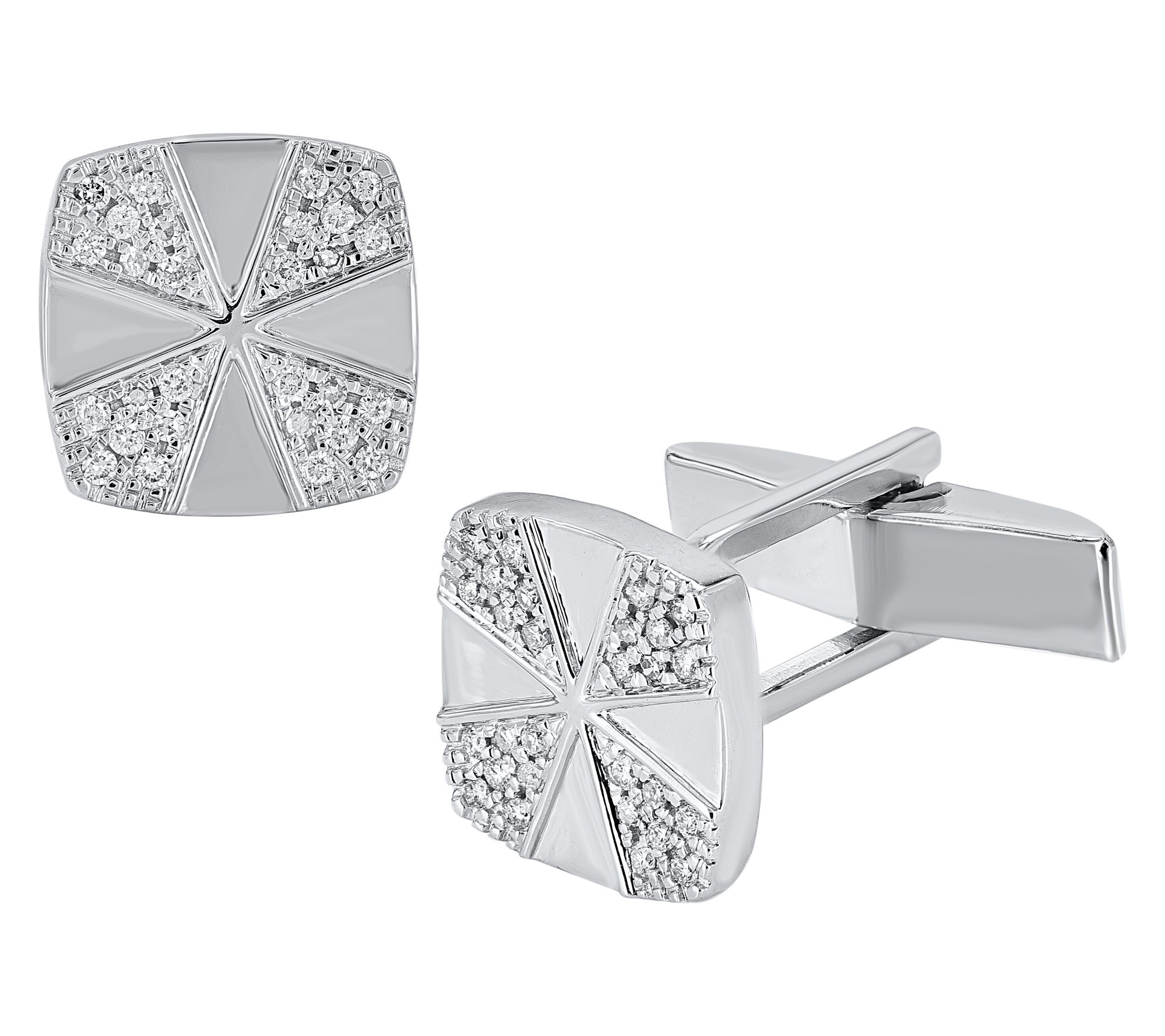 Affinity Diamonds Men's 0.30 cttw Square Cuff Links, 14K Gold