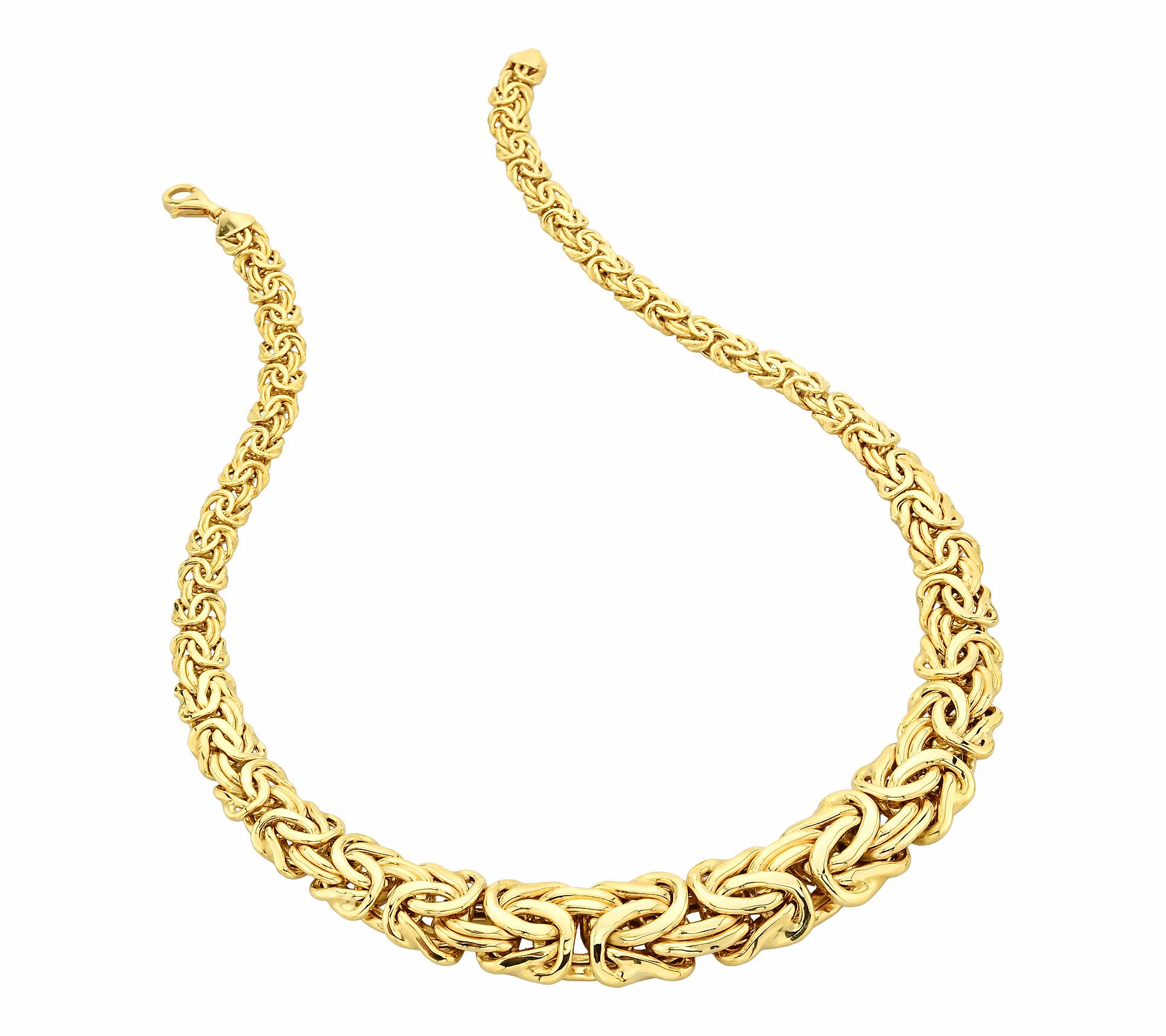 Adorna 14K Gold Bold Graduated Byzantine ChainNecklace