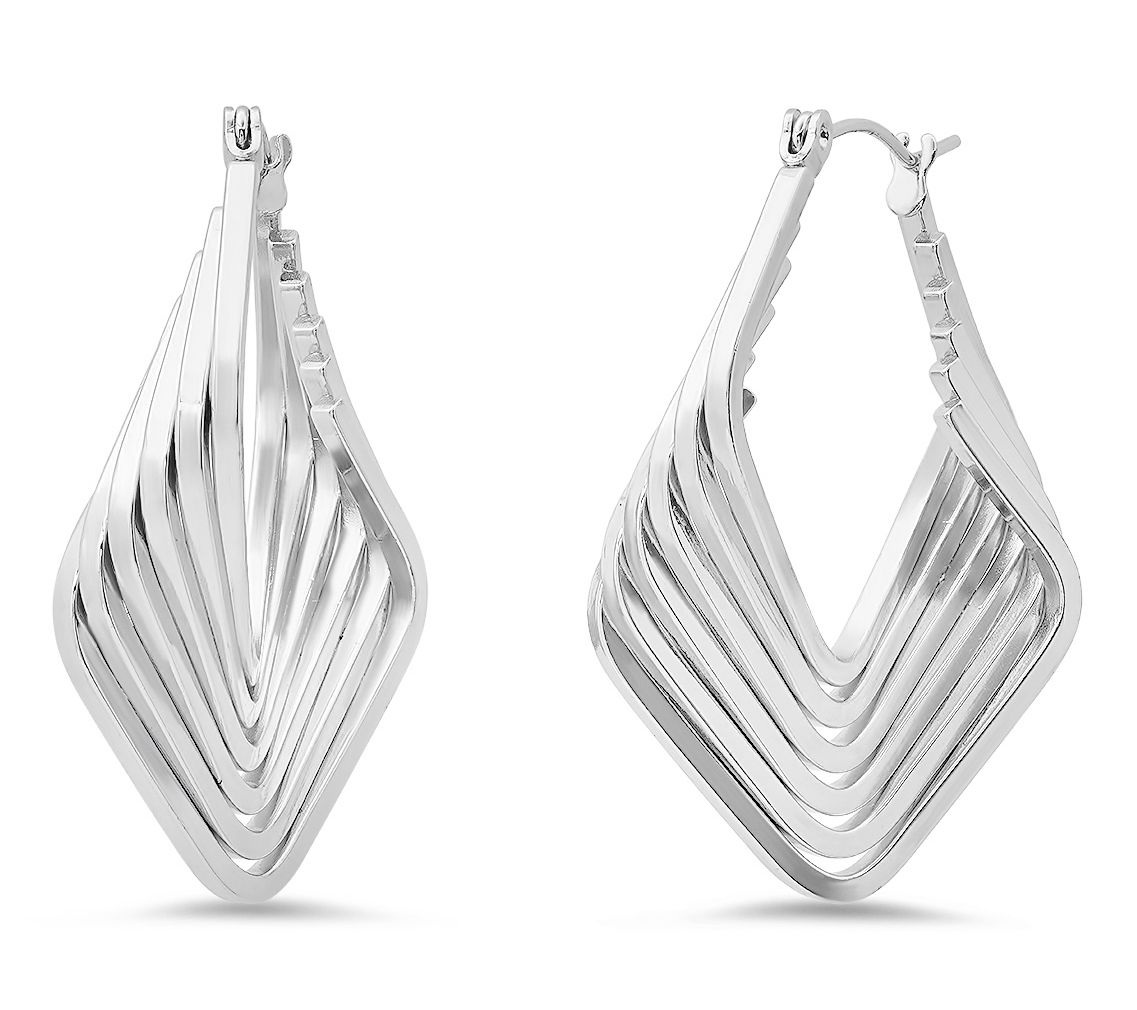Steel By Design Geometric Hoop Earrings