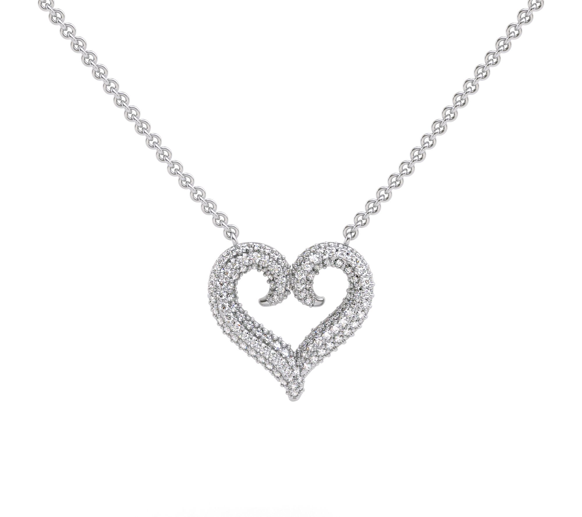 Diamonique 2.50 ctttw Heart Necklace, SterlingSilver