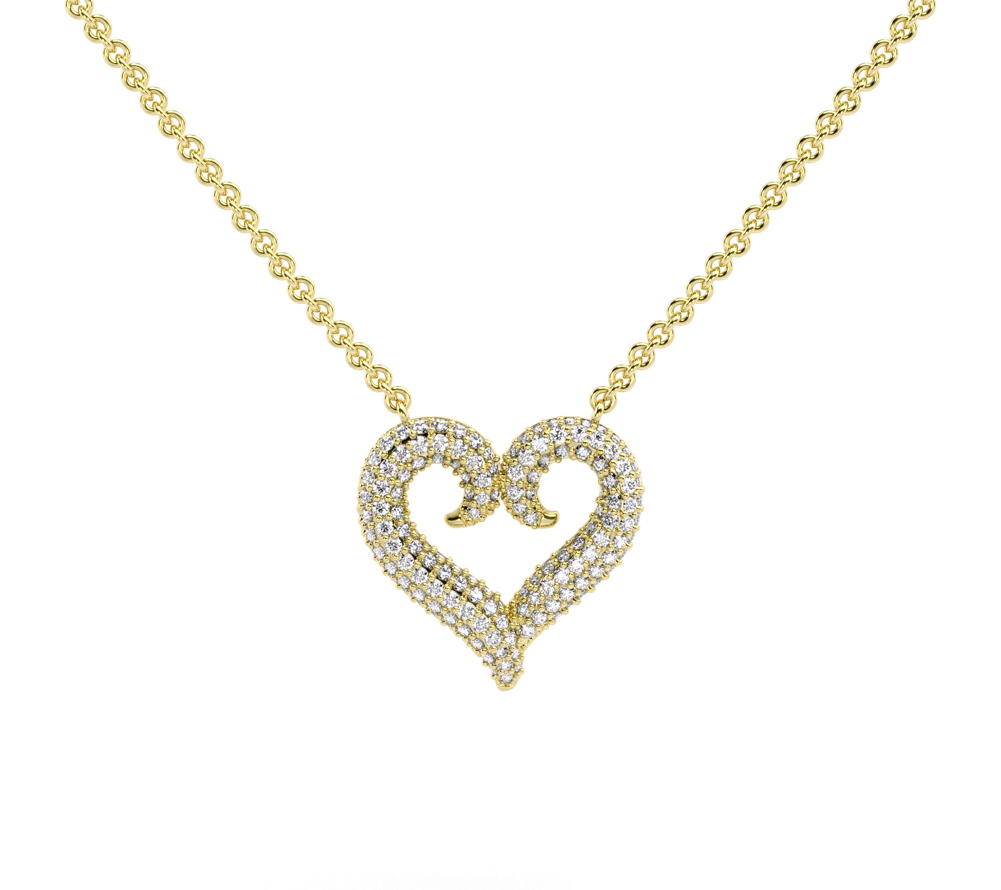 Diamonique 2.50 ctttw Heart Necklace, SterlingSilver