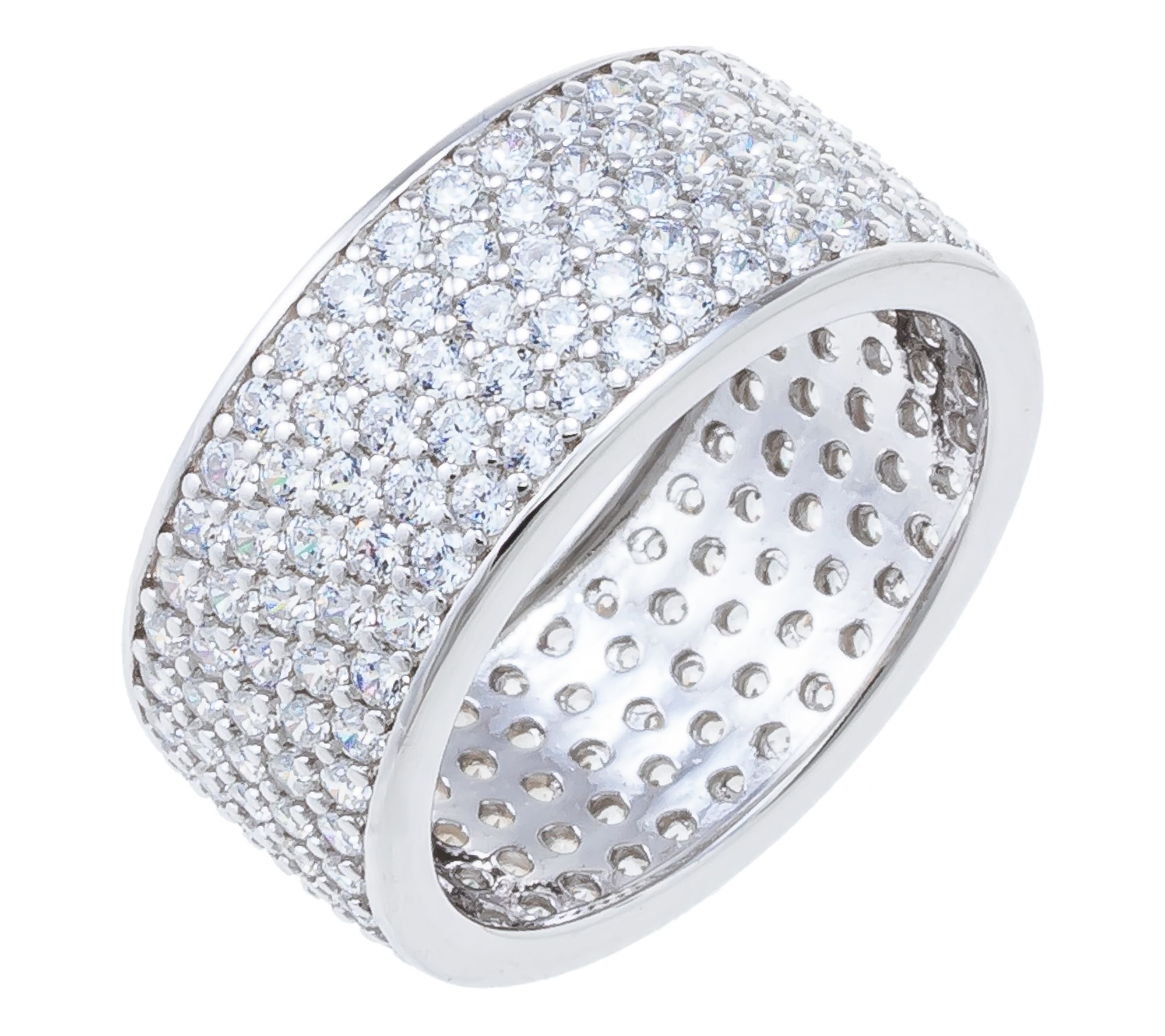 Diamonique x Jennifer Miller 5-Row Pave Ring, Sterling Silver