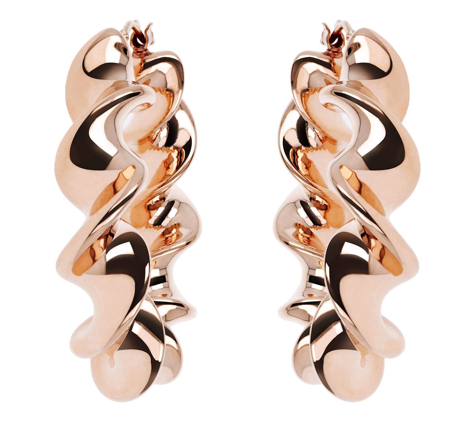 BellaOro Polished Twisted Hoop Earrings, 14K Go ld Over Resin