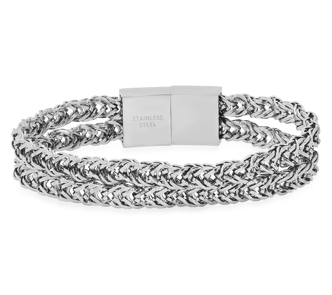 Steel By Design Men's Wheat Chain Magnetic Clasp Bracelet