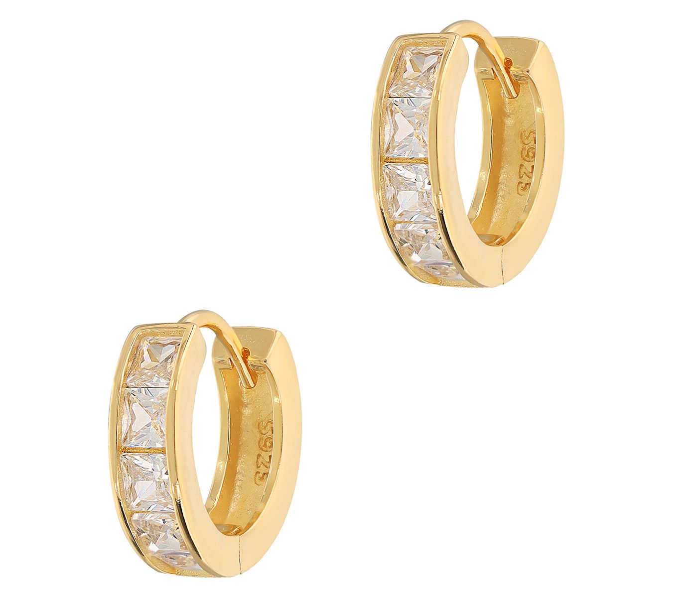 Diamonique 1.00 cttw Huggie Hoop Earrings, Sterling