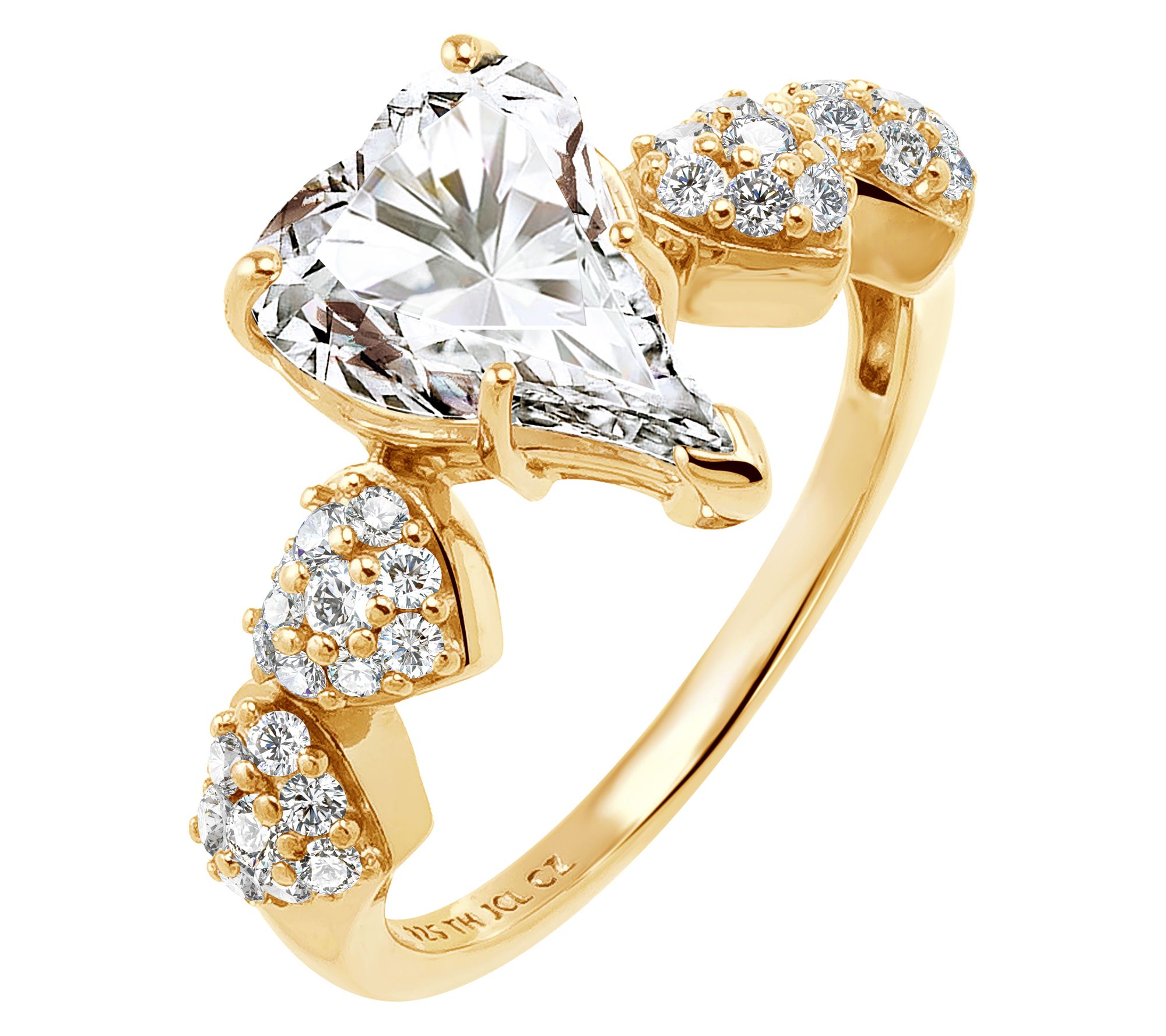 Diamonique X Jennifer Miller Heart Pave Ring, Sterling Silver