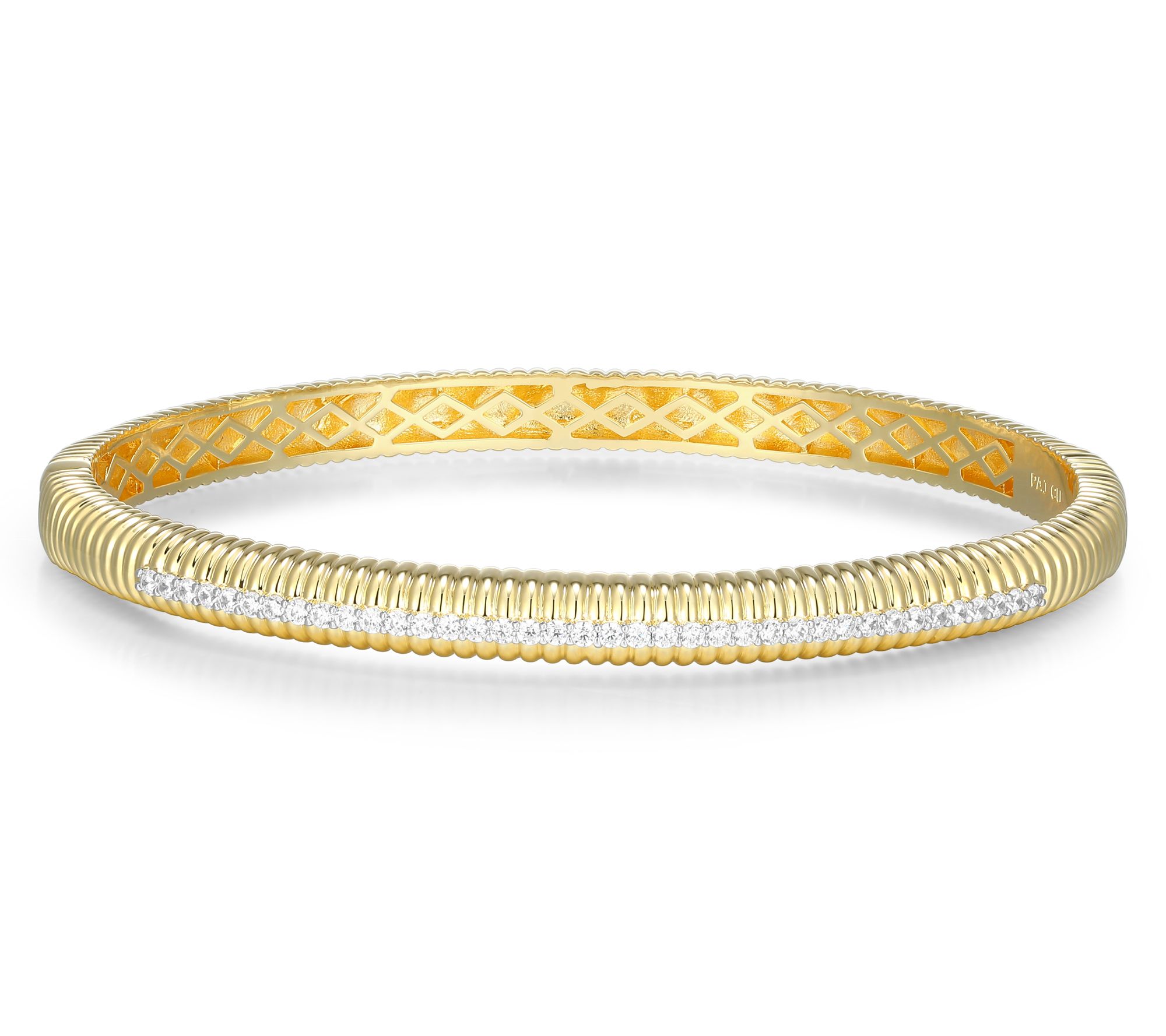 LuxLab Diamonds 0.50 cttw Lab Grown Bangle, 18K  Gold Plated