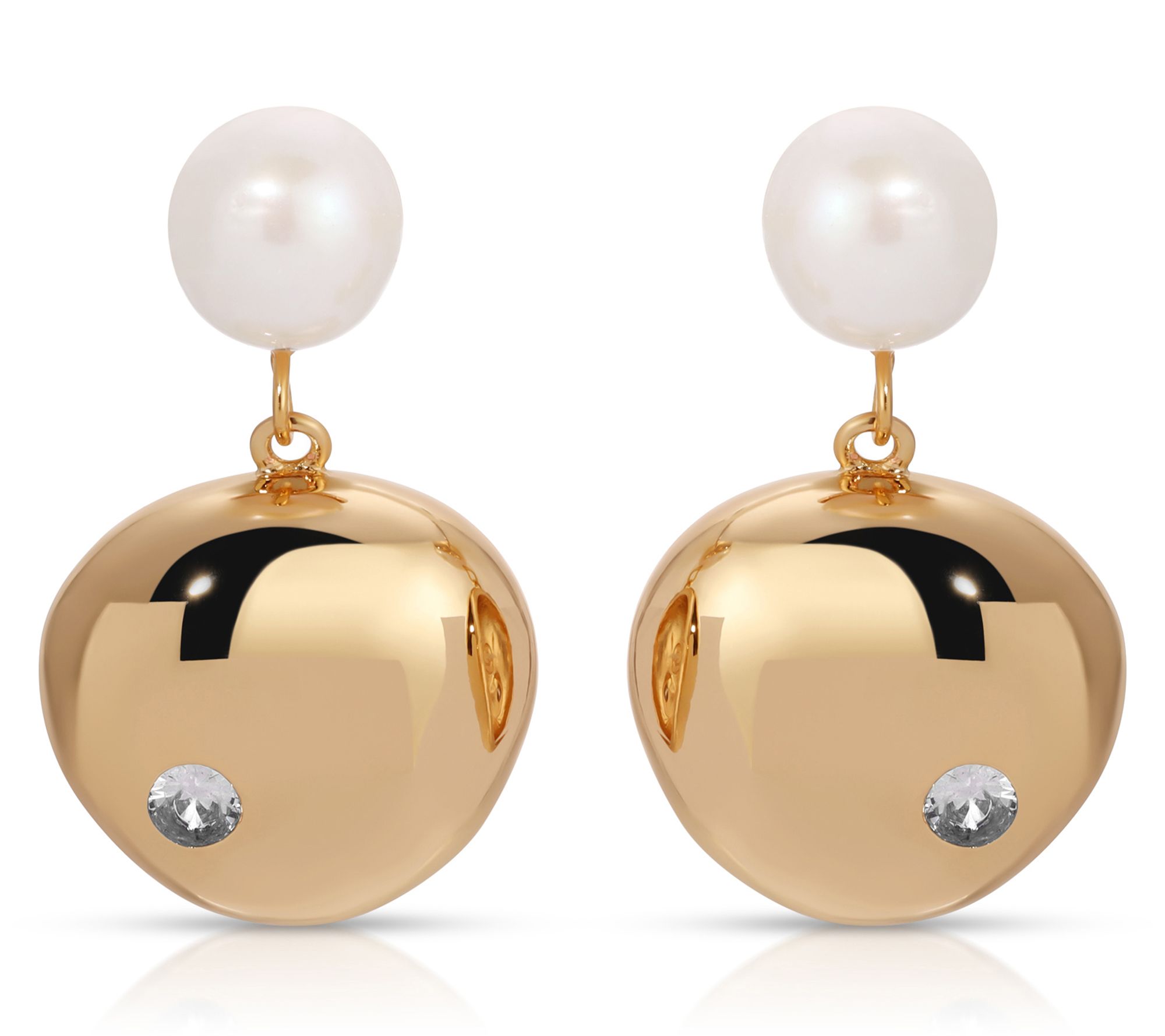 Ettika Large Cultured Pearl Pebble Dangle Earrings