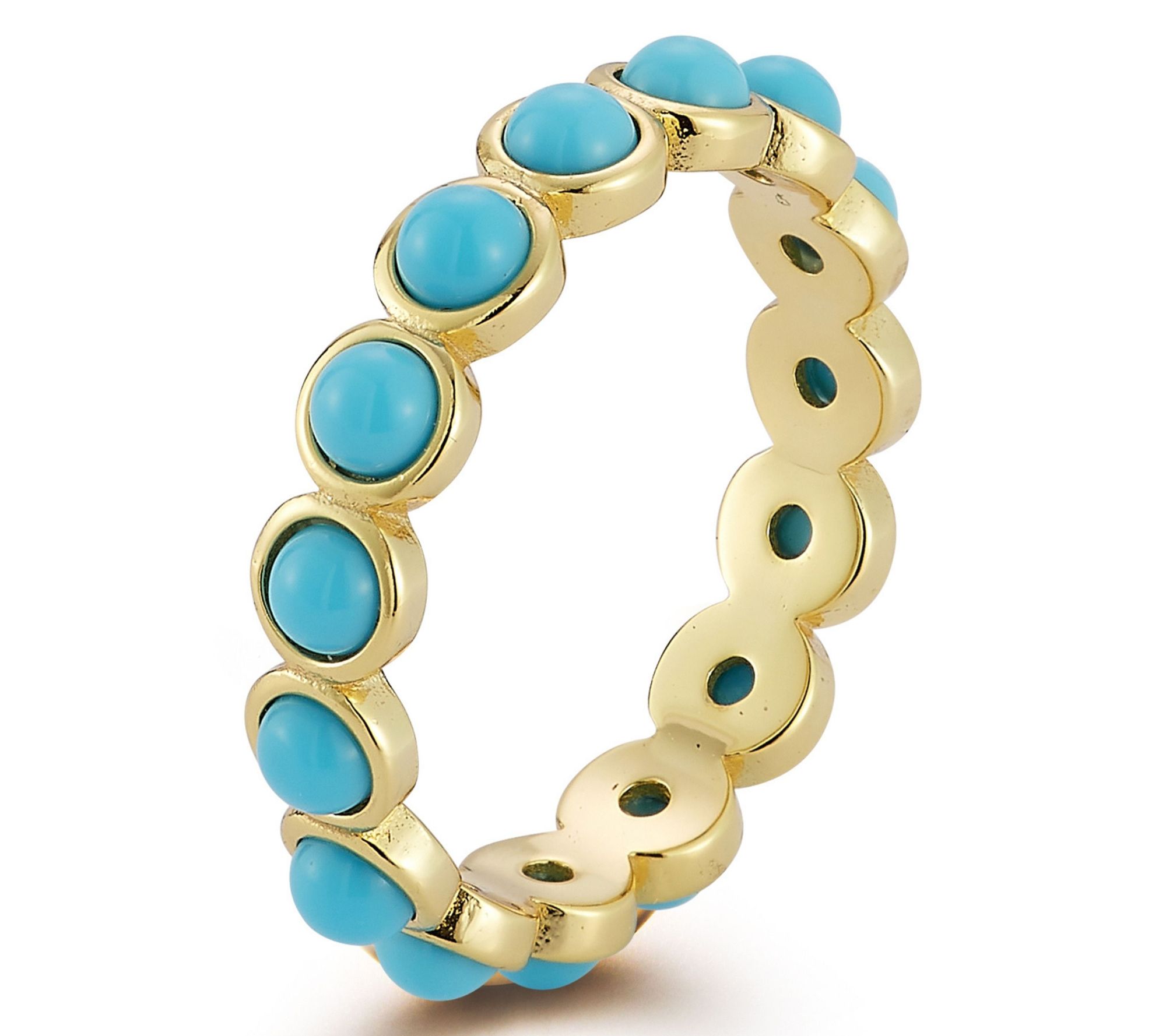 ◇Primaute◇ BUBBLE RING_S Rachel Zoe Synthetic Turquoise Bubble Band Ring, Sterling