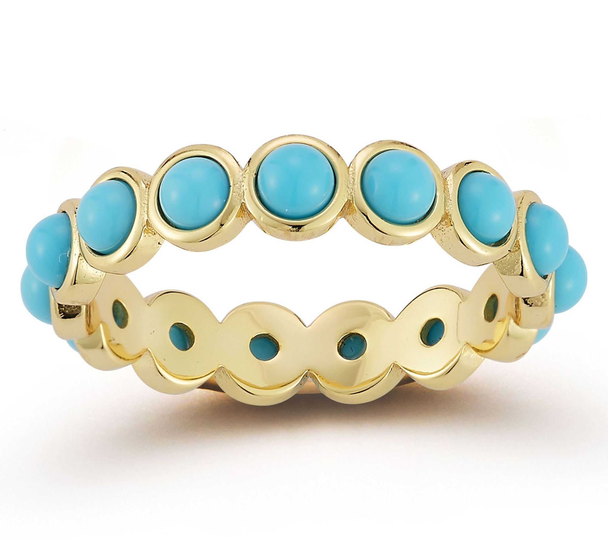 Rachel Zoe Synthetic Turquoise Bubble Band Ring, Sterling