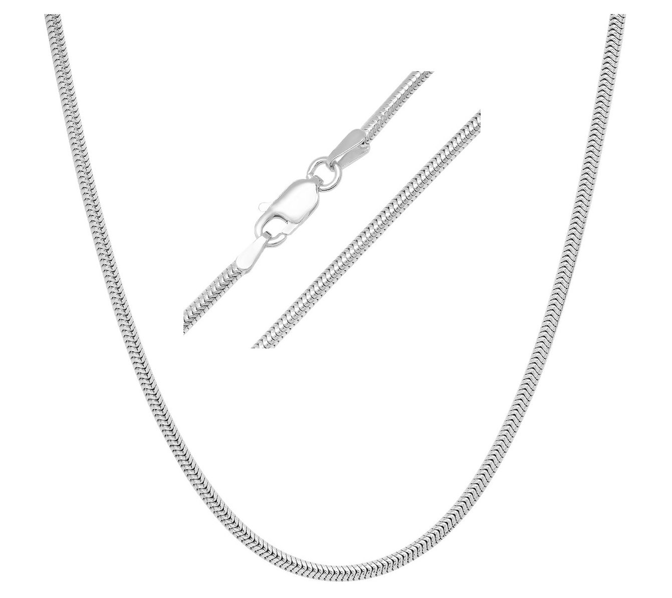 Italian Silver Unisex Snake Chain Necklace, Sterling