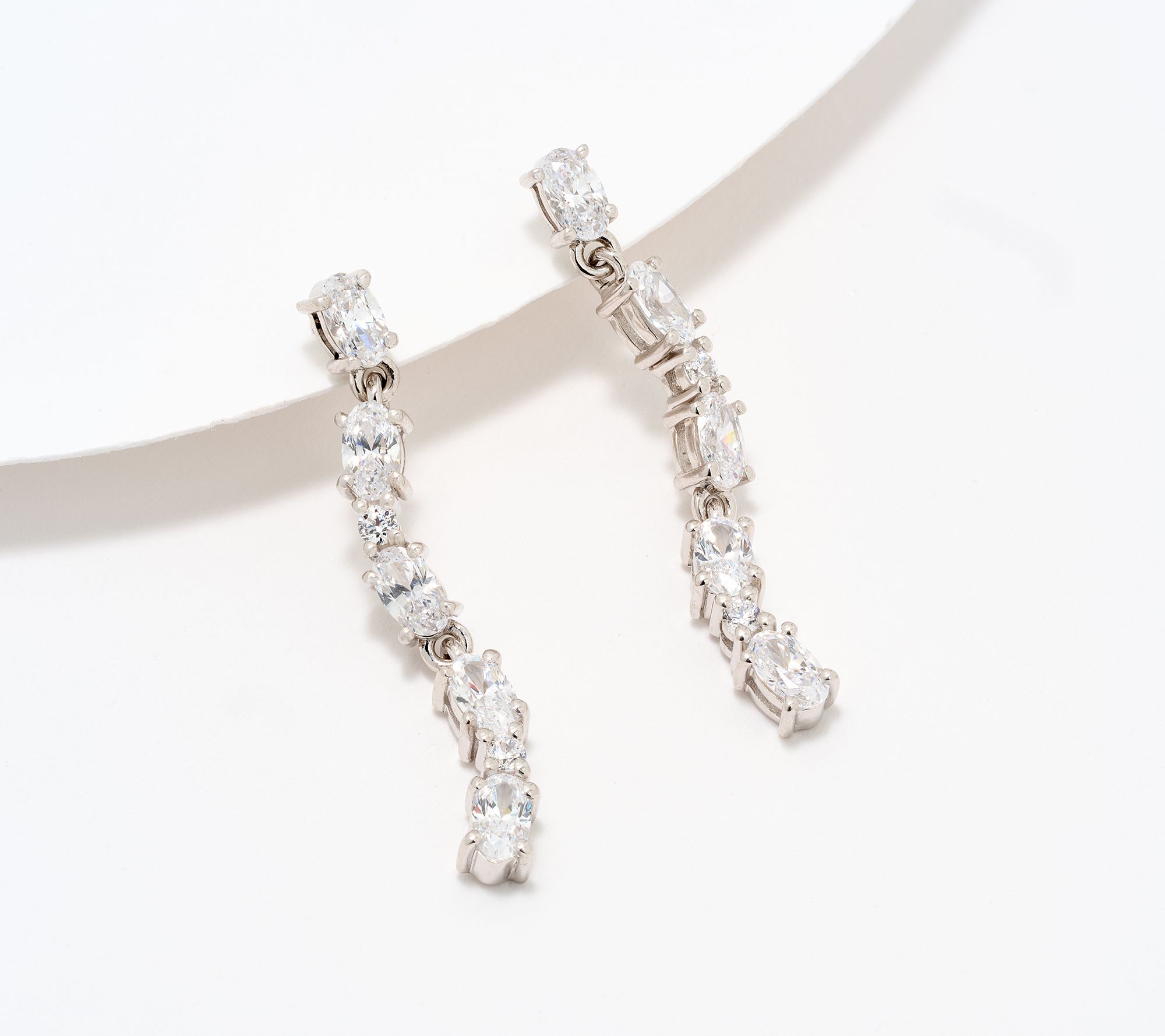 Diamonique x Kathy Levine Drama Drop Earrings, Sterling Silver