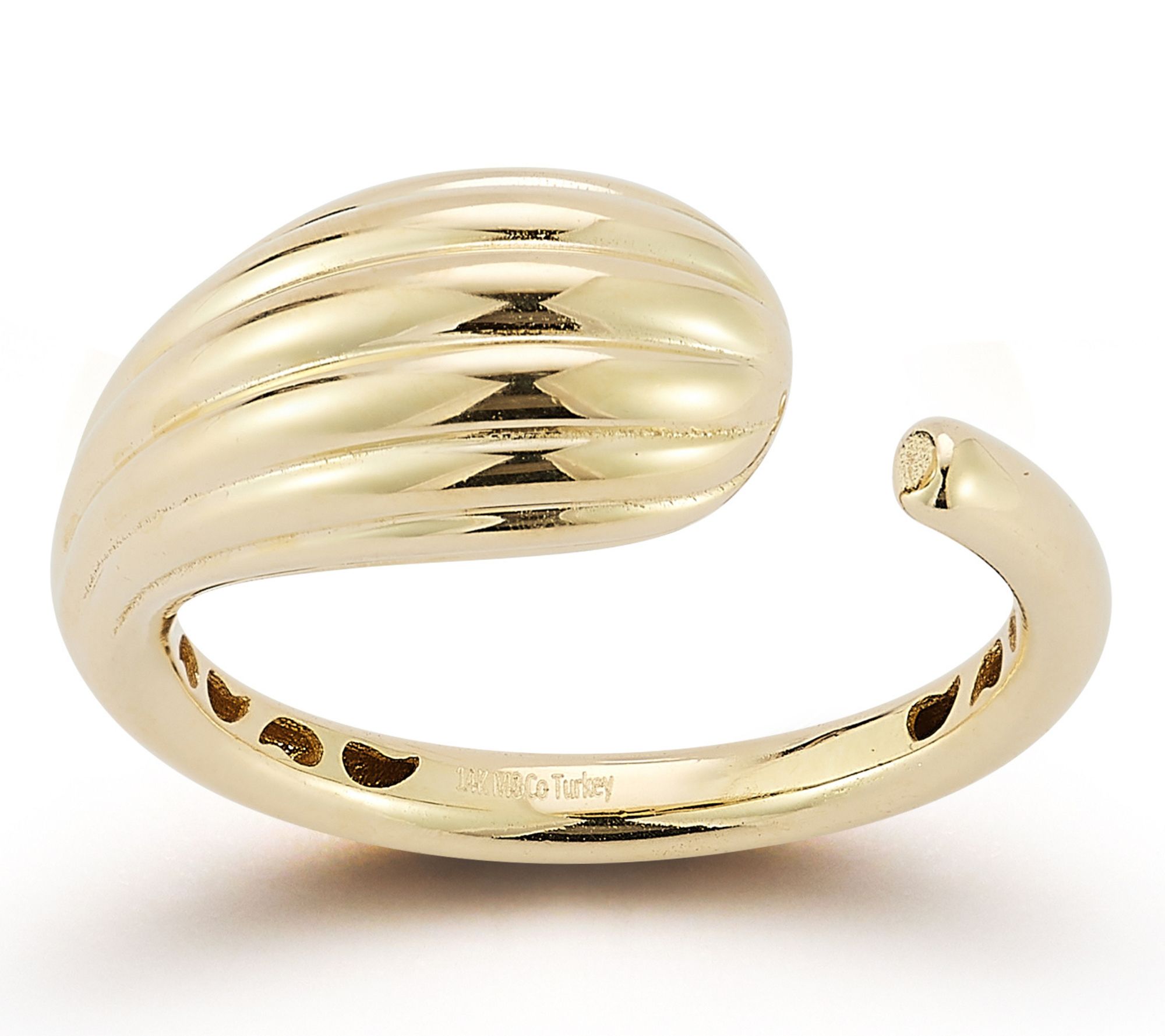 Luminosa Gold Ribbed Claw Ring, 14K