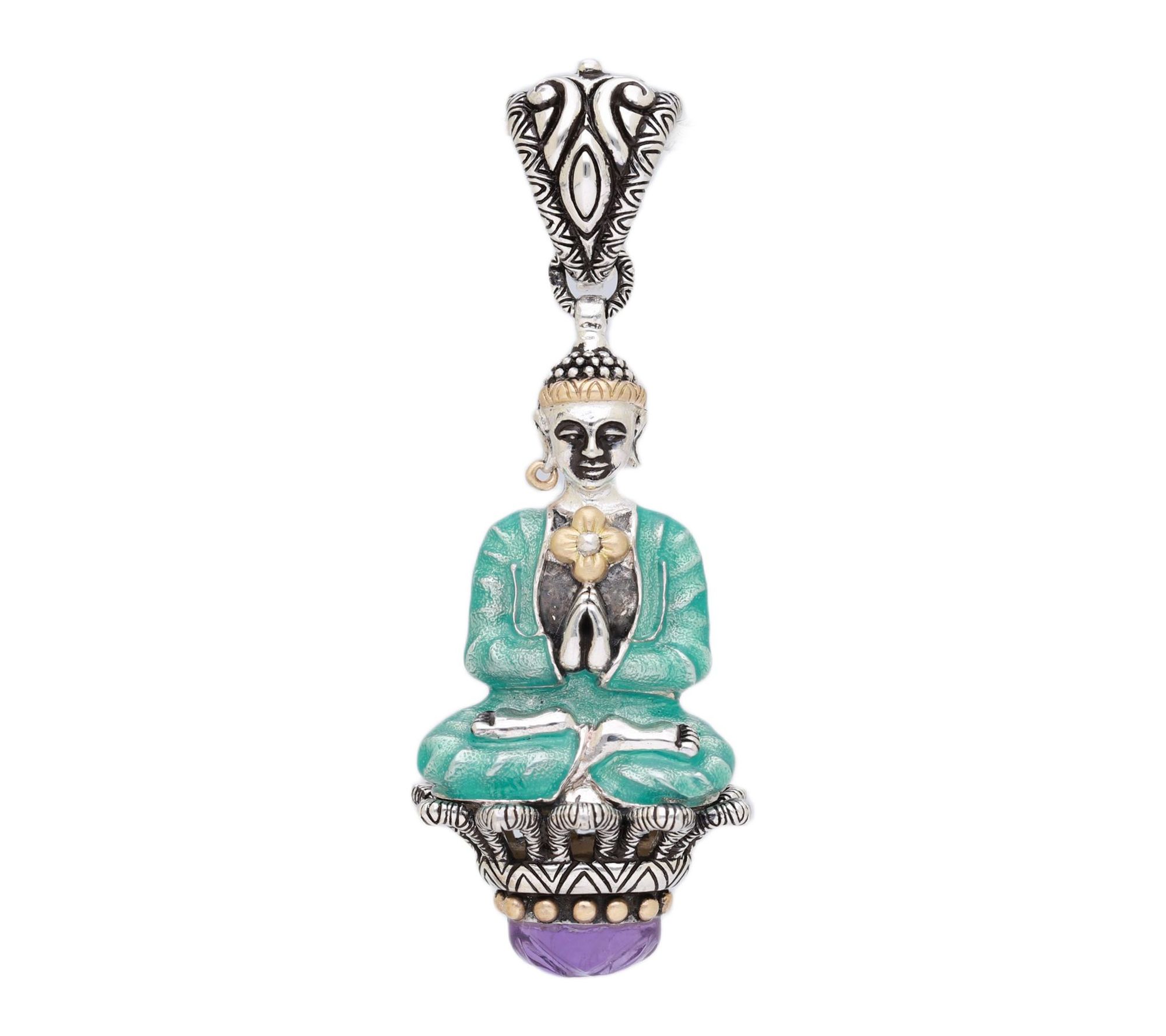 Barbara Bixby Sterling & 18K Gold Gemstone Buddha Enhancer