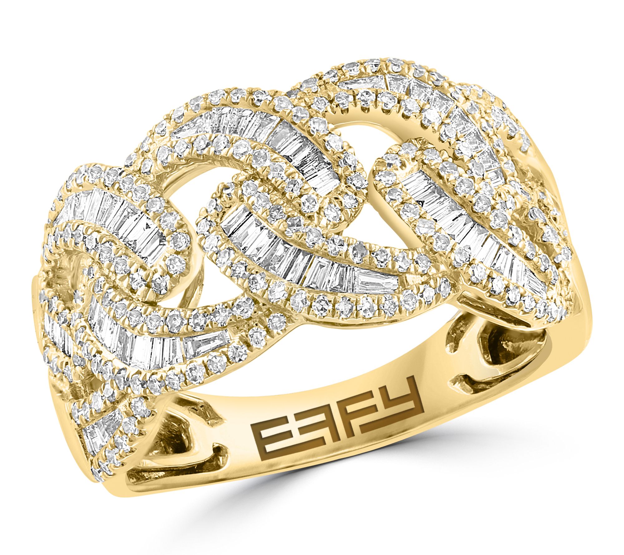 Effy Curb Link Diamond Ring, 14K Gold