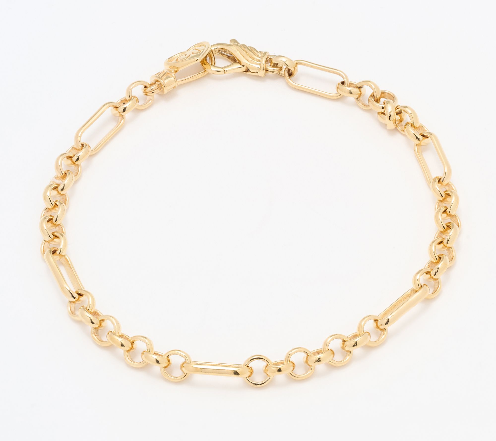 Christian James by Scott Grimes 14K Clad Rolo Signature Link Bracelet, 6.5g